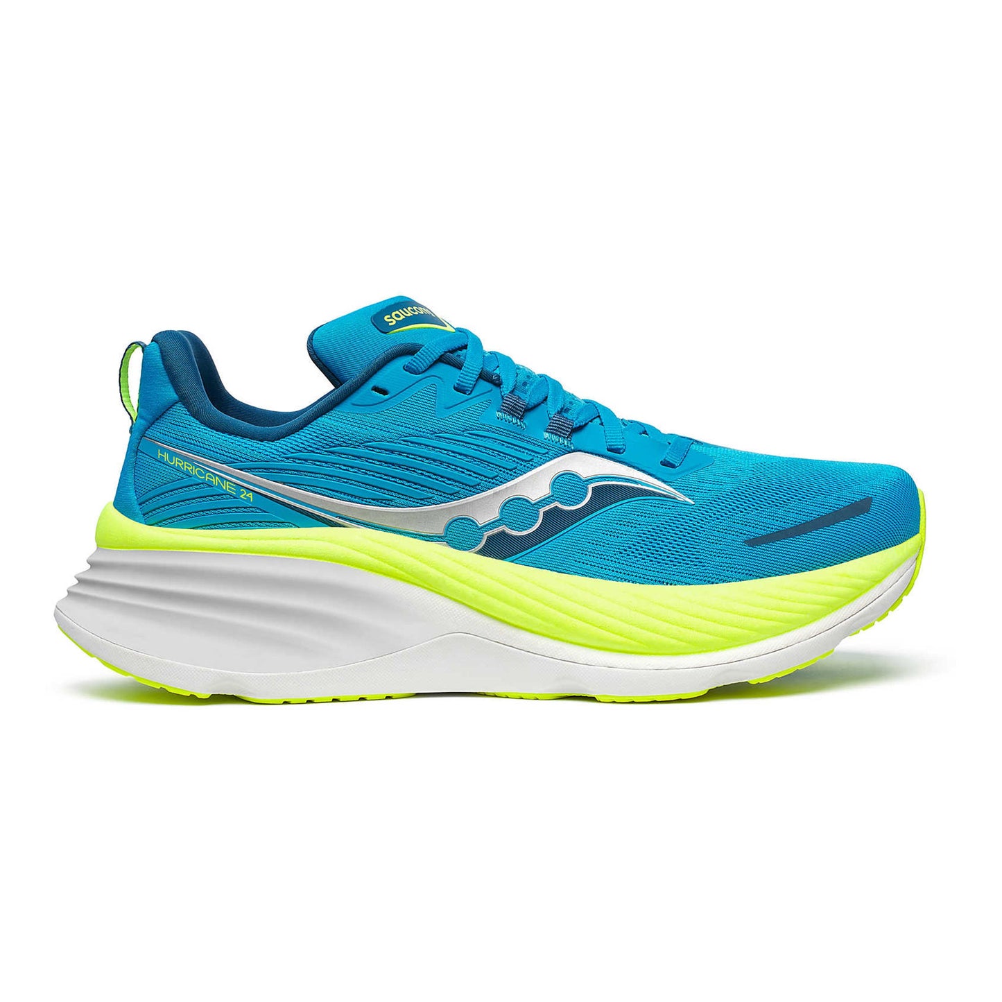 Saucony Hurricane 24 Stabilní obuv Muži - modrá, limetková