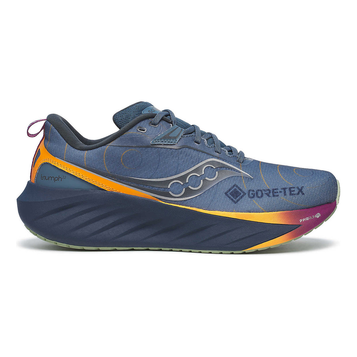 Saucony Triumph 22 Gtx Neutrální obuv Muži - blaugrau, oranžová