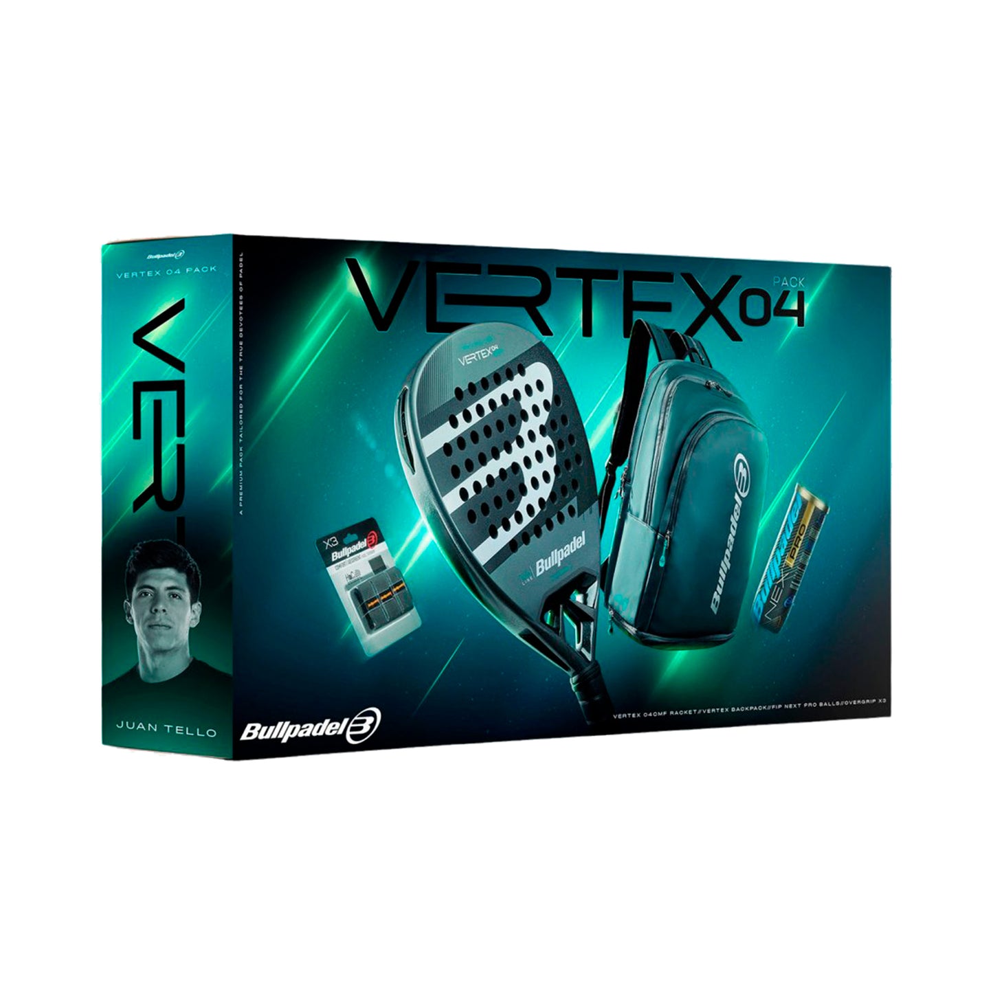 Bullpadel Vertex 04 Pack Man Sada raket Padel Navíc ruksak-černá