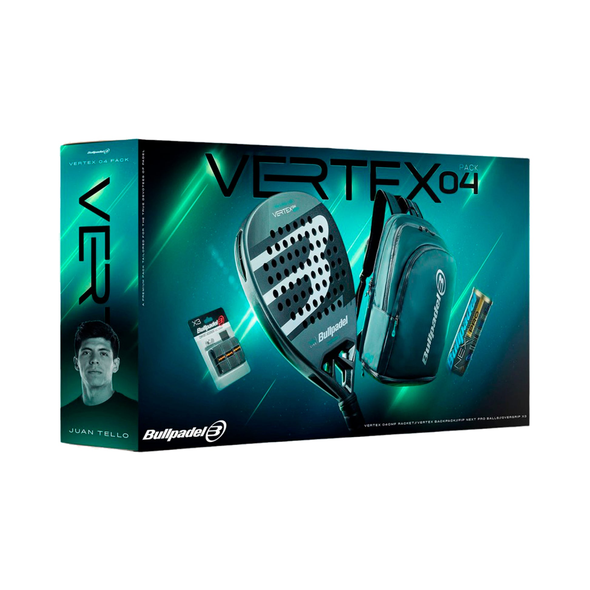 Bullpadel Vertex 04 Pack Man Sada raket Padel Navíc ruksak-černá