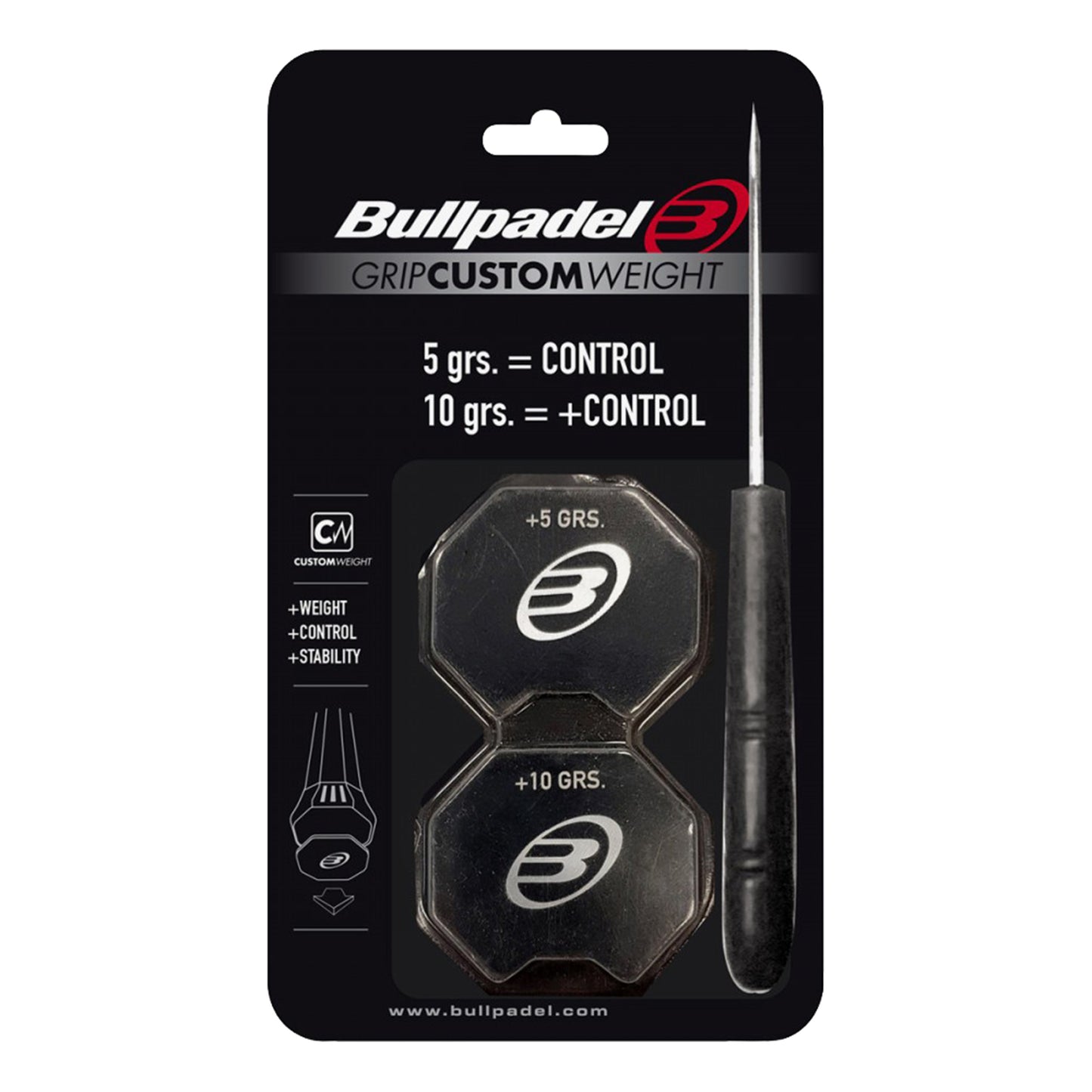 Bullpadel GRIP CUSTOM 5/10 Gr Nálepka Na Ochranu Rakety-Černá