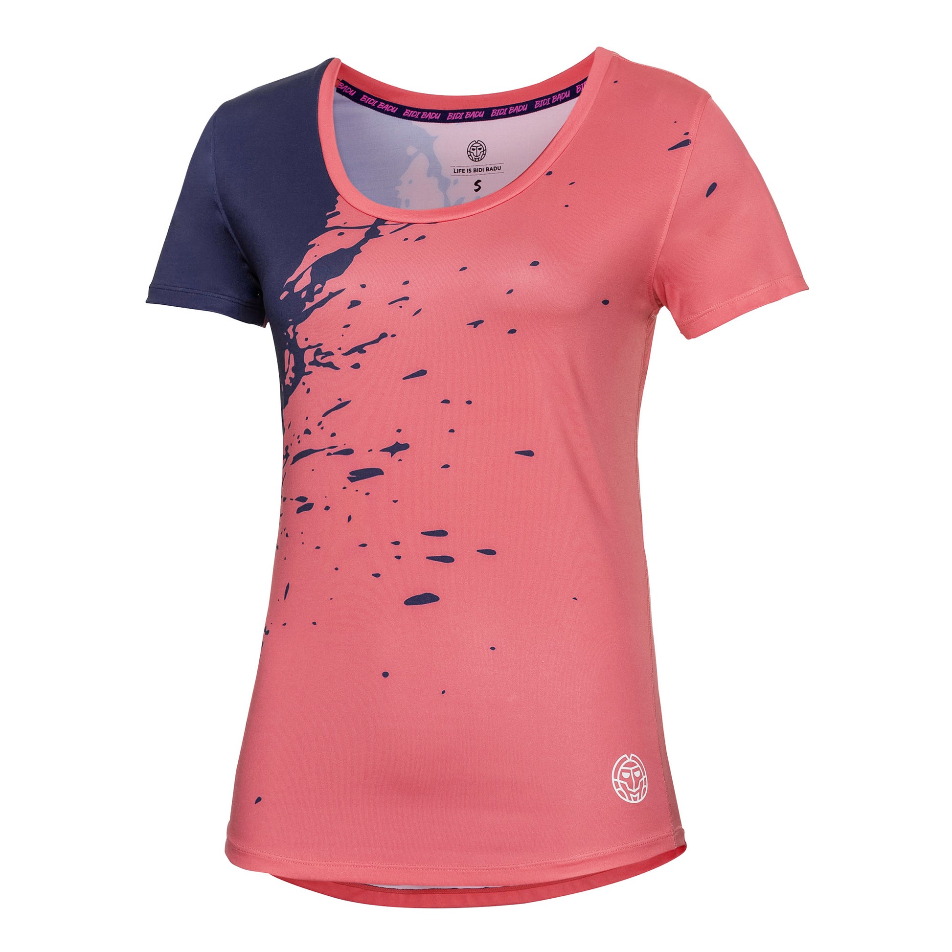 BIDI BADU Amari Tech Round-Neck Tričko Dámy - korálová, tmavě modrá