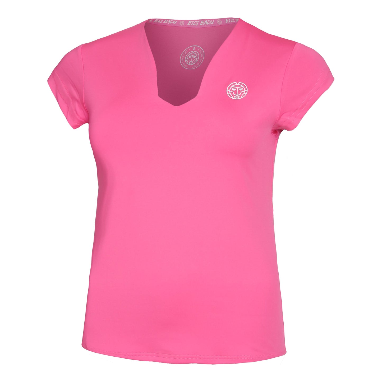 BIDI BADU Bella 2.0 Tech V-Neck Tričko Dámy-Růžová,Bílá