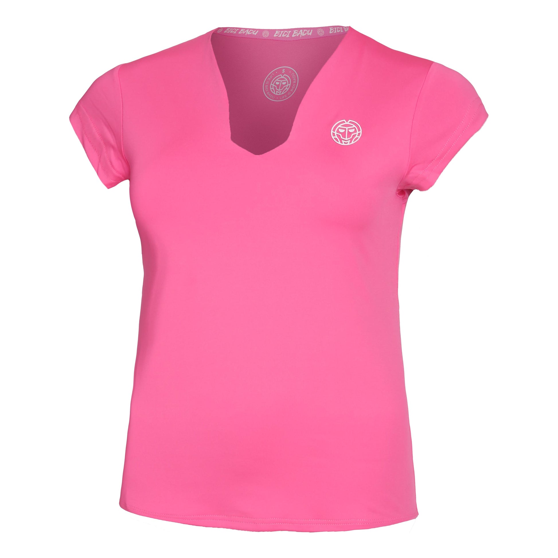 BIDI BADU Bella 2.0 Tech V-Neck Tričko Dámy-Růžová,Bílá