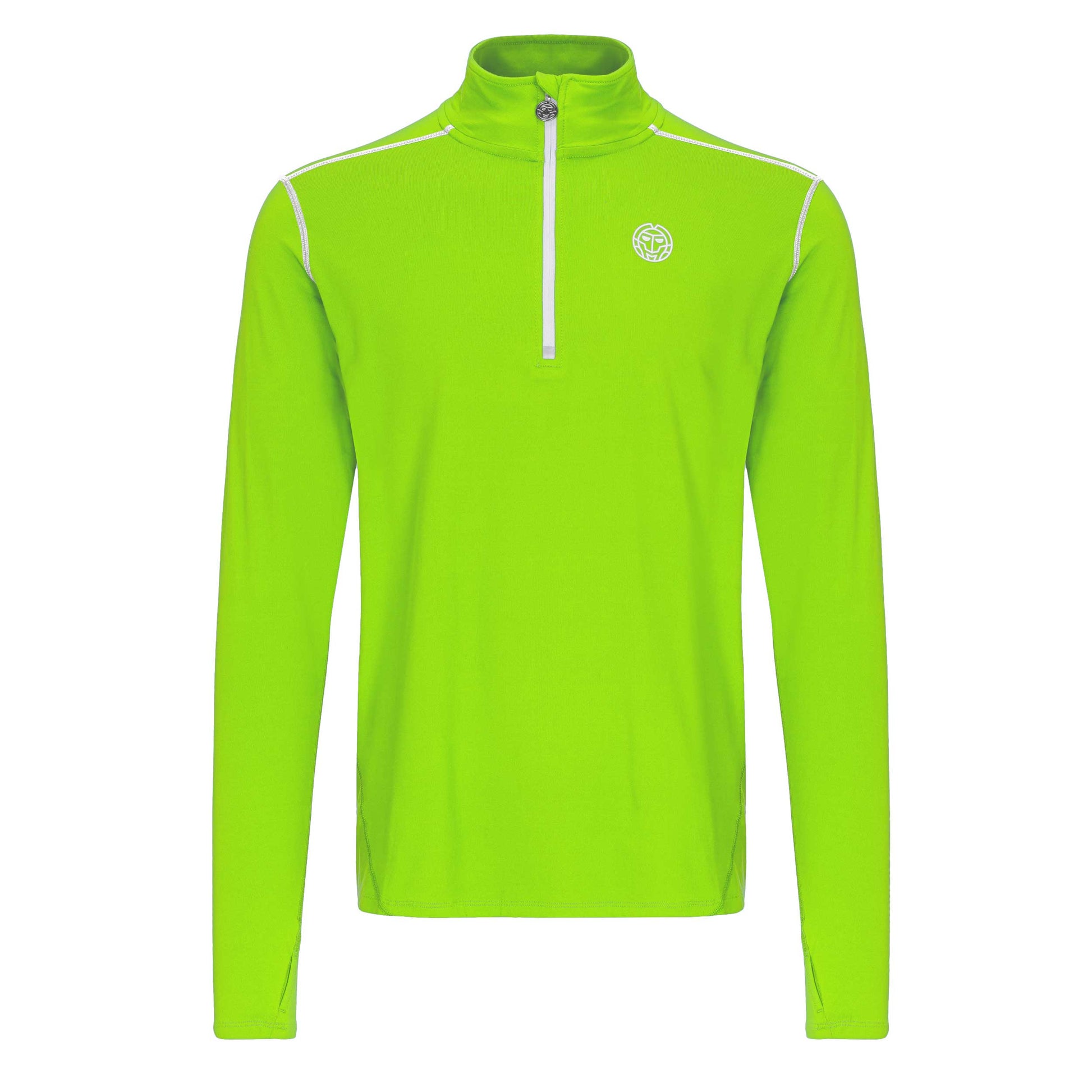 BIDI BADU Zac Tech Half Zip S Dlouhým Rukávem Muži-Neonově Zelená,Bílá