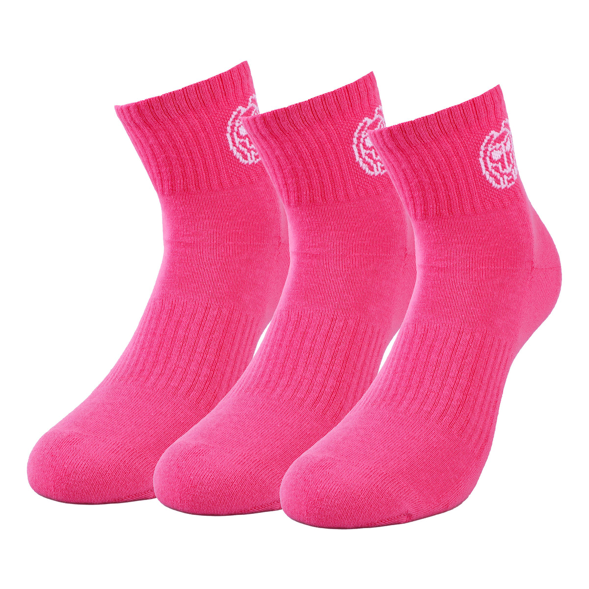 BIDI BADU Gila Ankle Tech Sportovní ponožky 3ks v baleni Unisex - růžová, bílá