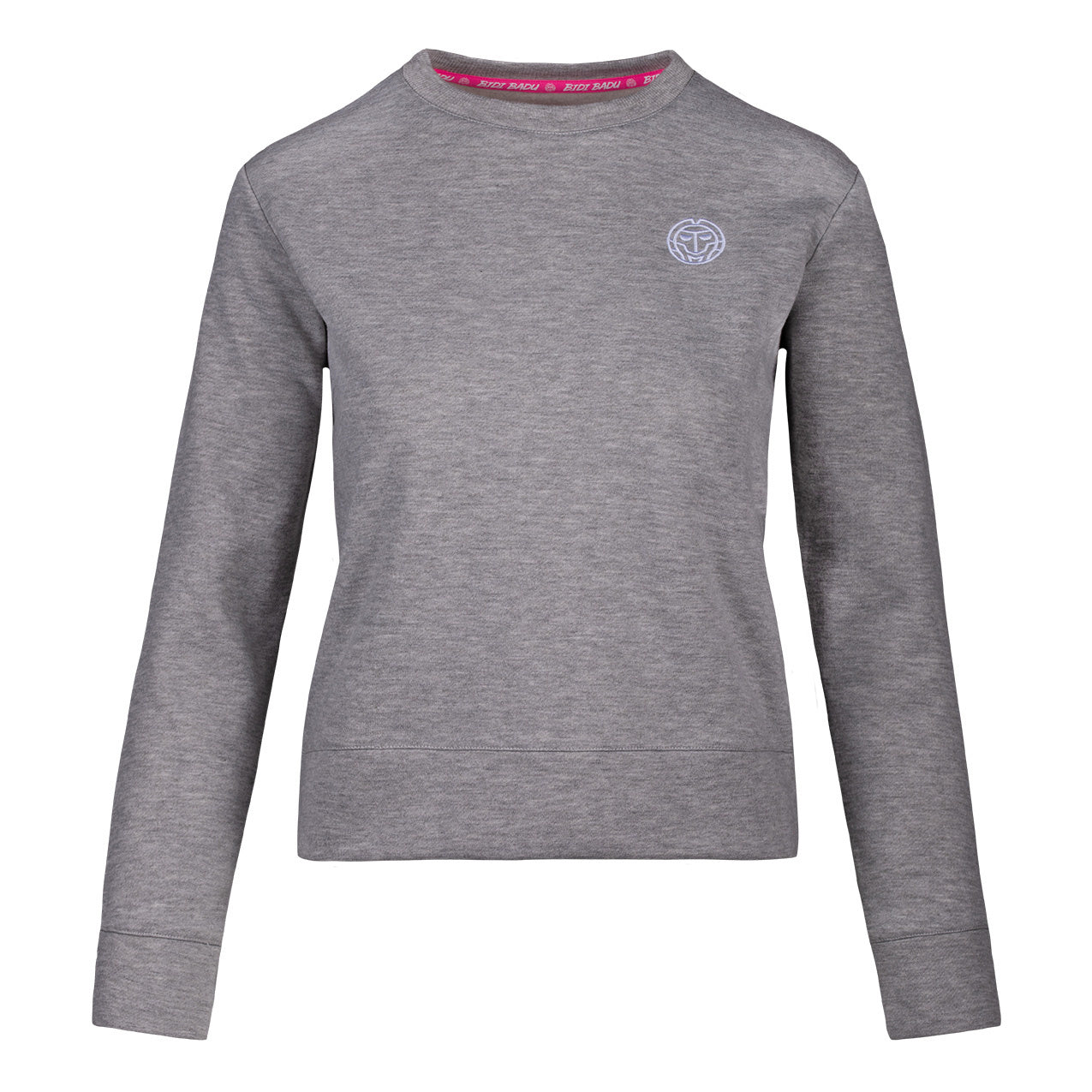 BIDI BADU Mirella Basic Crew Mikina Dámy-Světle Šedá,Bílá