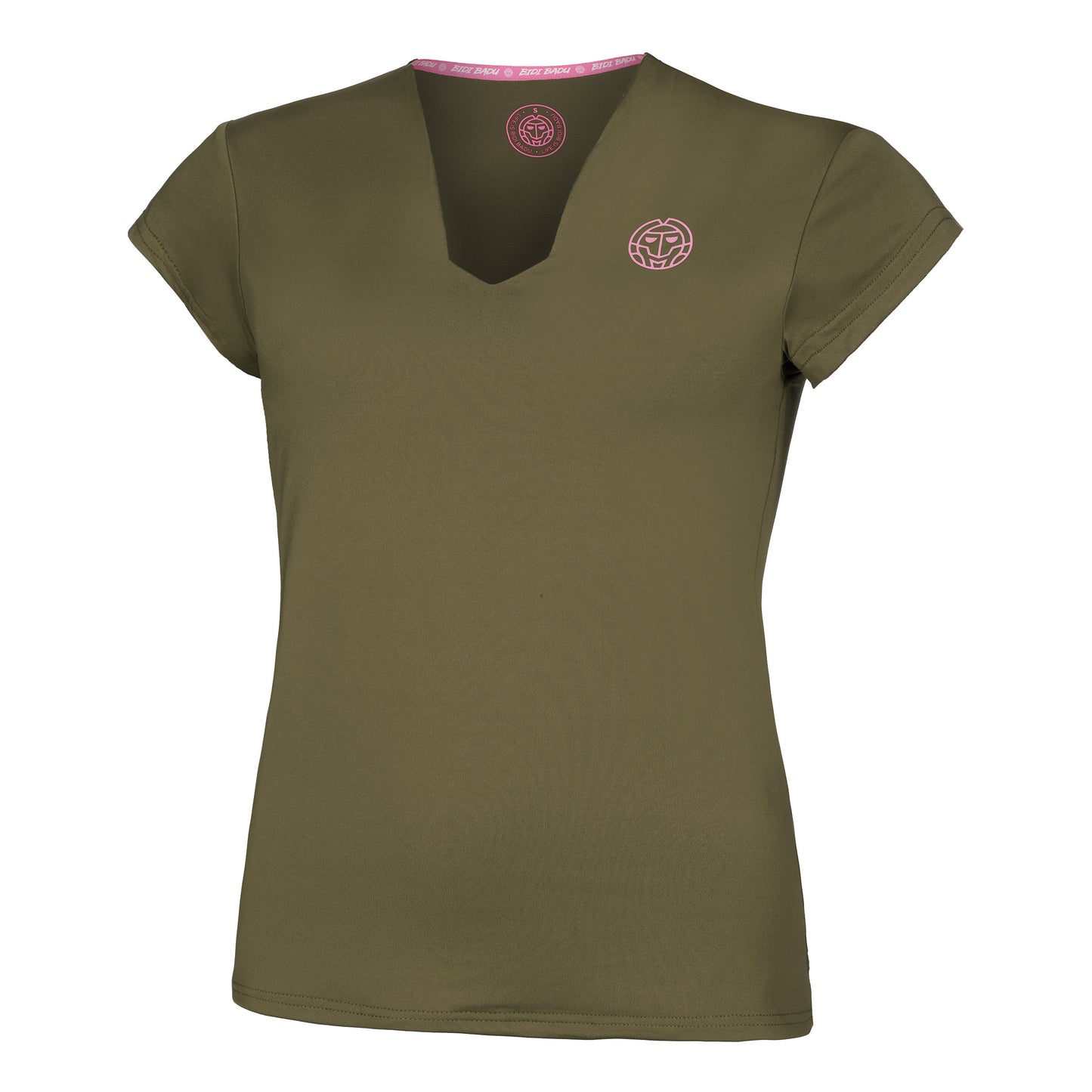 BIDI BADU Crew V-Neck Tričko Dámy - olivová,
