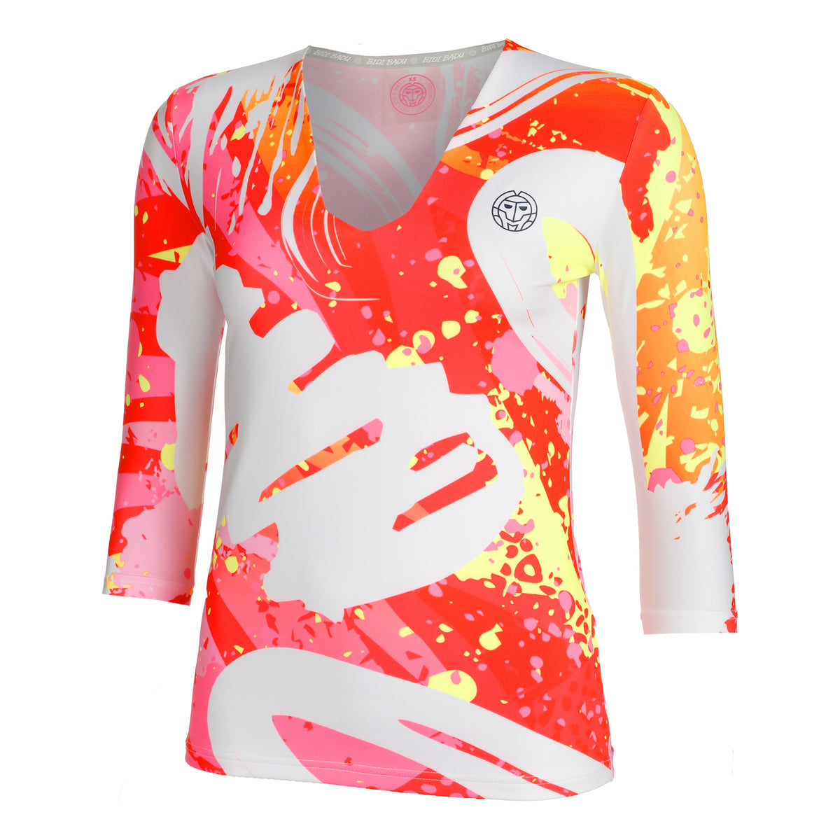 BIDI BADU Wild Arts V-Neck S dlouhým rukávem Dámy - bílá, vícebarevné