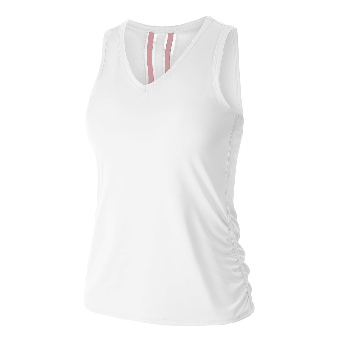 Lucky in Love V-Neck Ruche Sportovní tílko Dámy - bílá, růžová