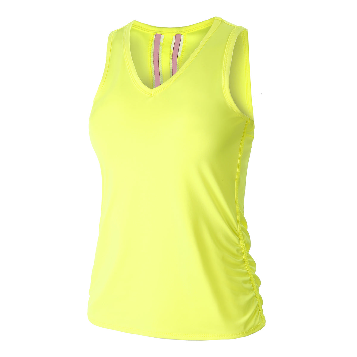 Lucky in Love V-Neck Ruche Sportovní tílko Dámy - neonově žlutá,