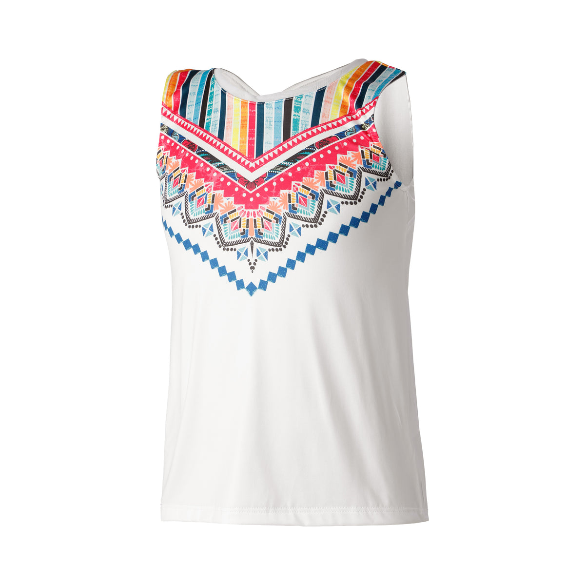 Lucky in Love Think Ink Tie Back Top Sportovní tílko Dívky - bílá, vícebarevné