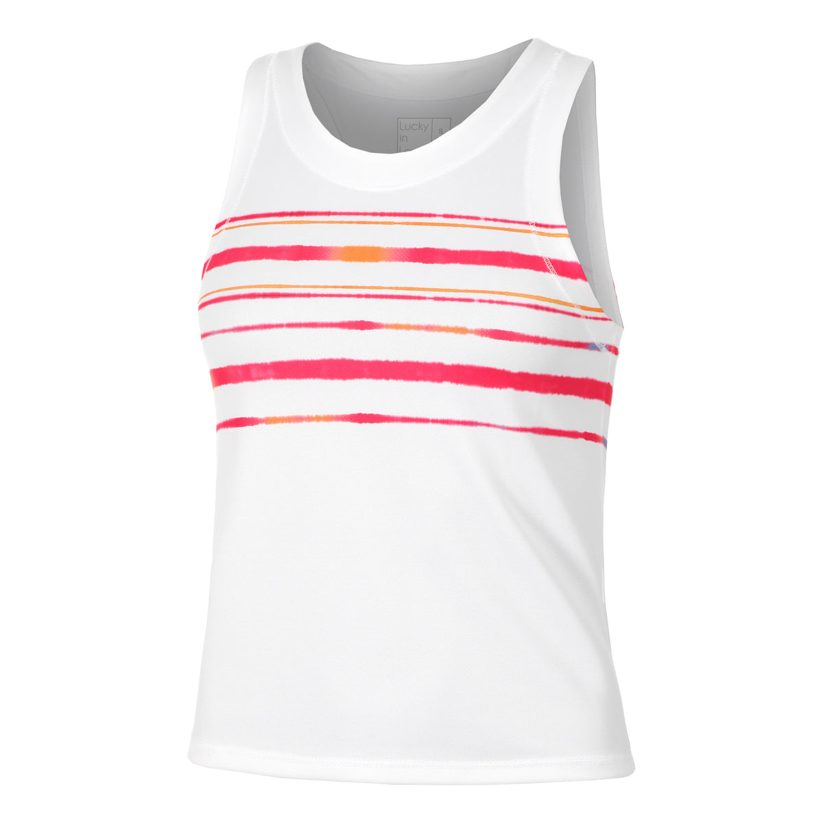 Lucky in Love Deco Stripe Crop Sportovní tílko Dámy - bílá, korálová