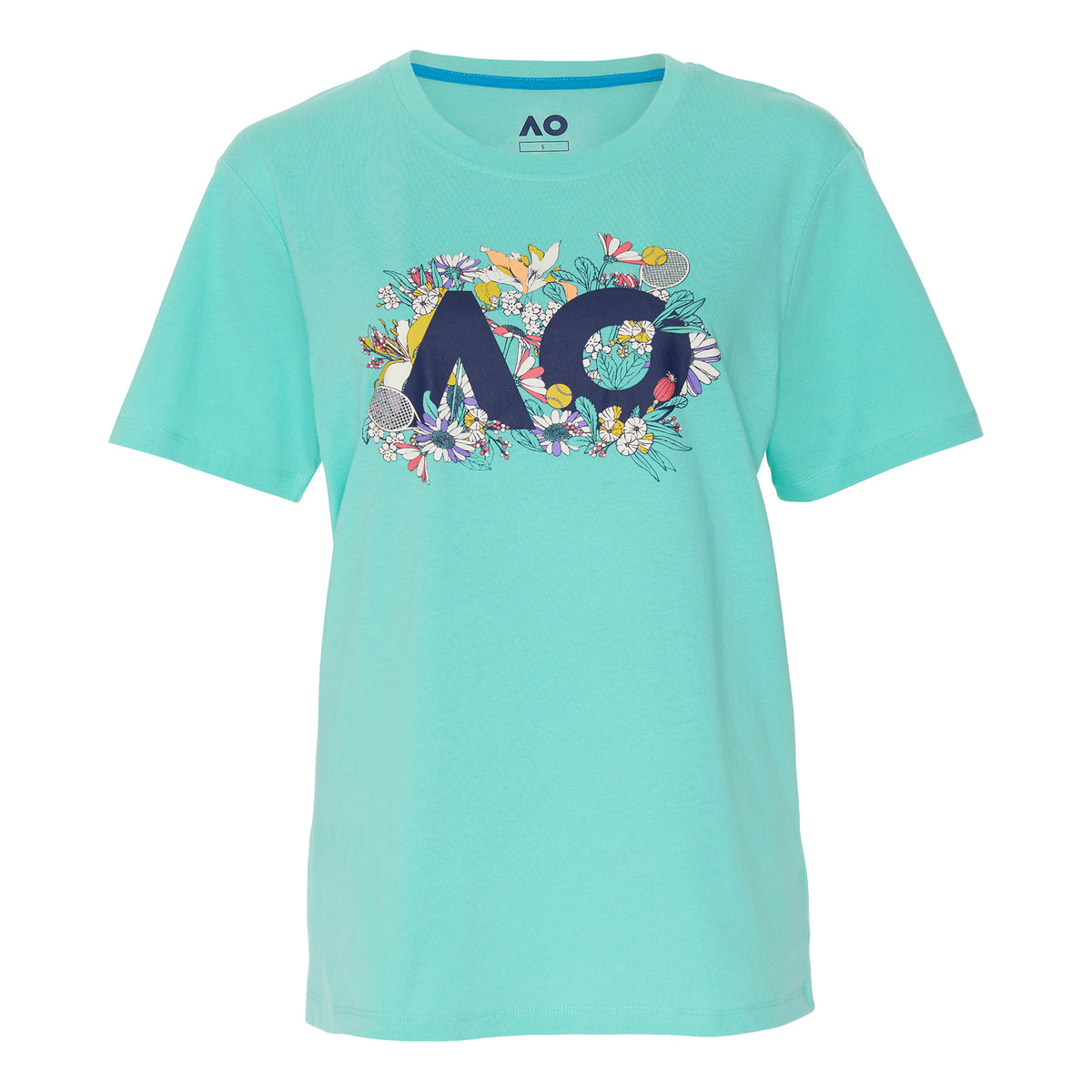 Australian Open AO Floral Logo Tričko Dámy - tyrkysová, vícebarevné