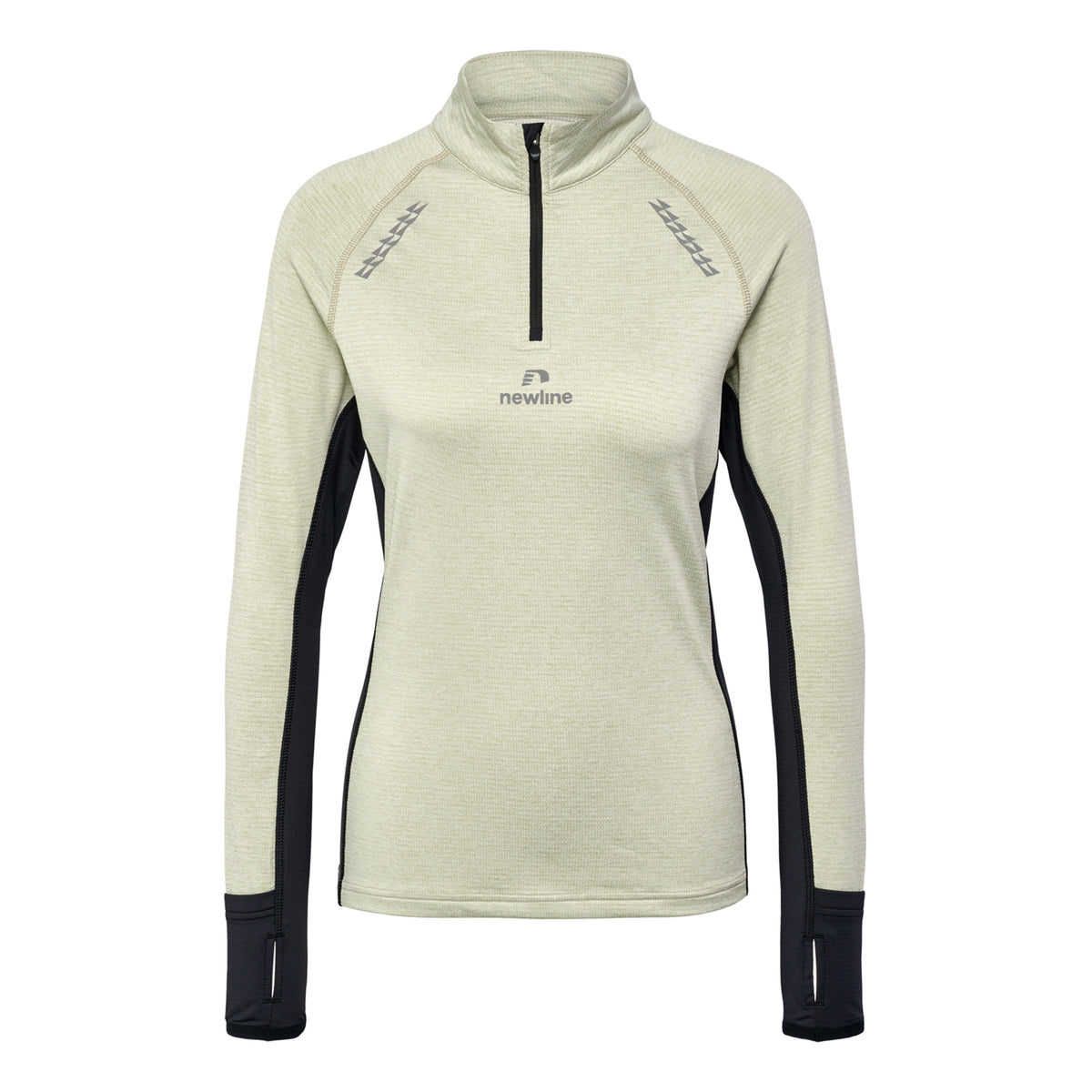 Newline Mesa Half-Zip Běžecký top Dámy - béžová, černá