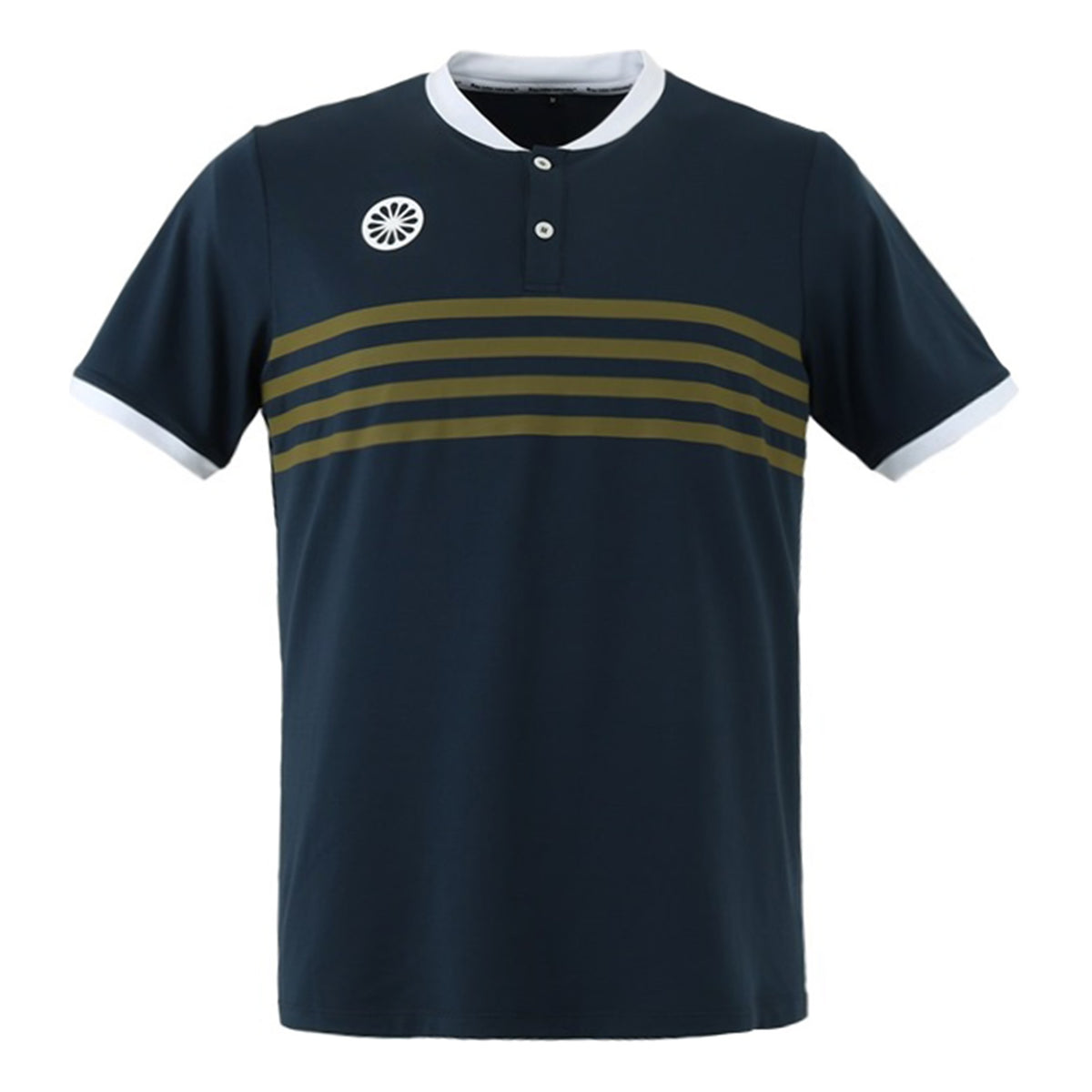 The Indian Maharadja Kadiri Men Striped Button Tričko Muži - tmavě modrá,