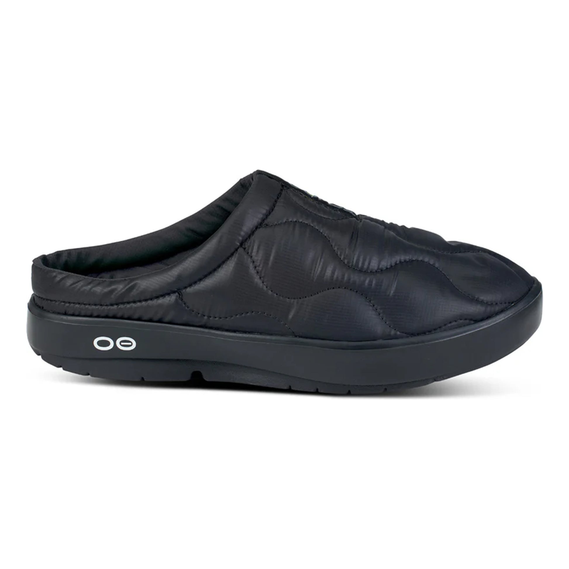 OOFOS Oocoozie Thermo Mule Obuv na zotavení Unisex - černá, neonově zelená