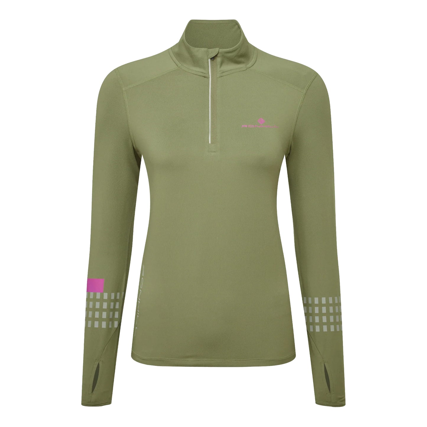 Ronhill Tech Afterhours 1/2 Zip Běžecké Tričko Dámy-Olivová
