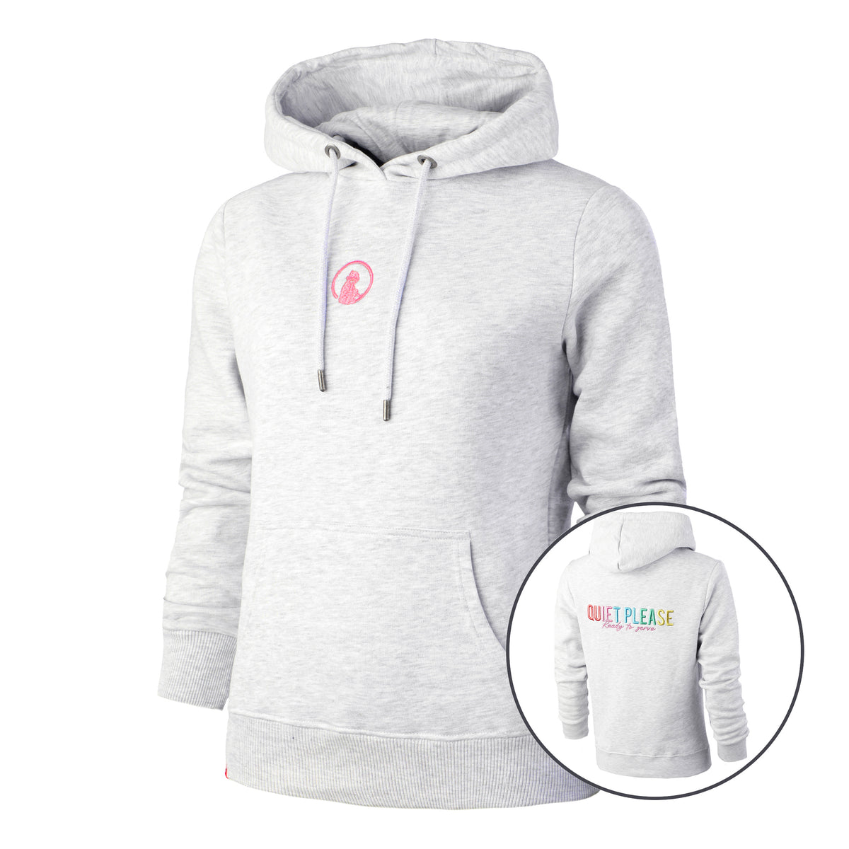 Quiet Please Rainbow Hoody Dámy - šedá, vícebarevné