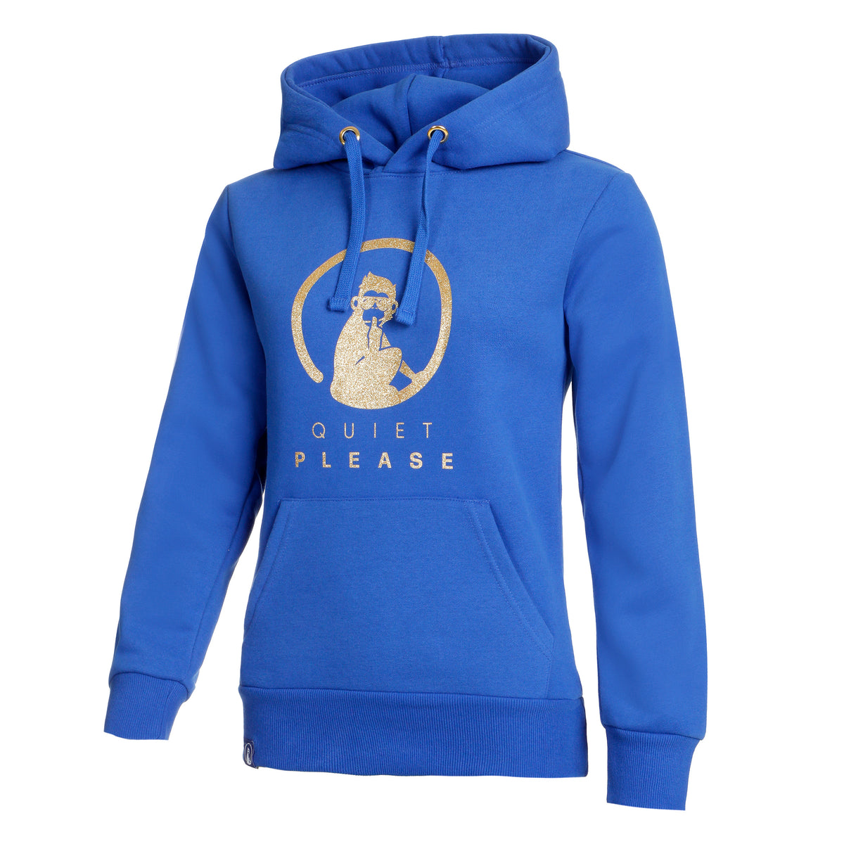 Quiet Please Baseline Logo Hoody Dámy - modrá, zlatá