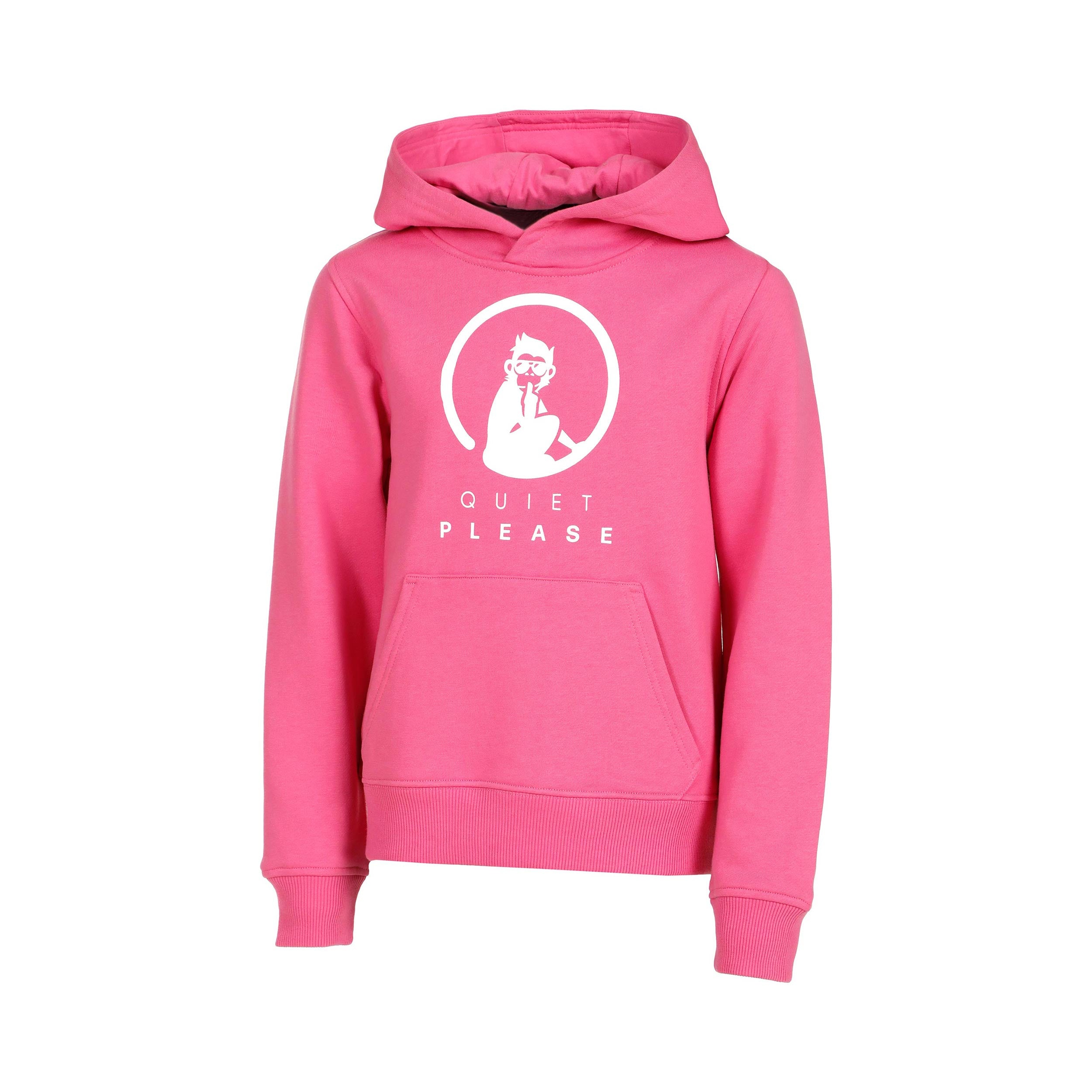 Quiet Please Baseline Logo Hoody Dívky-Růžová
