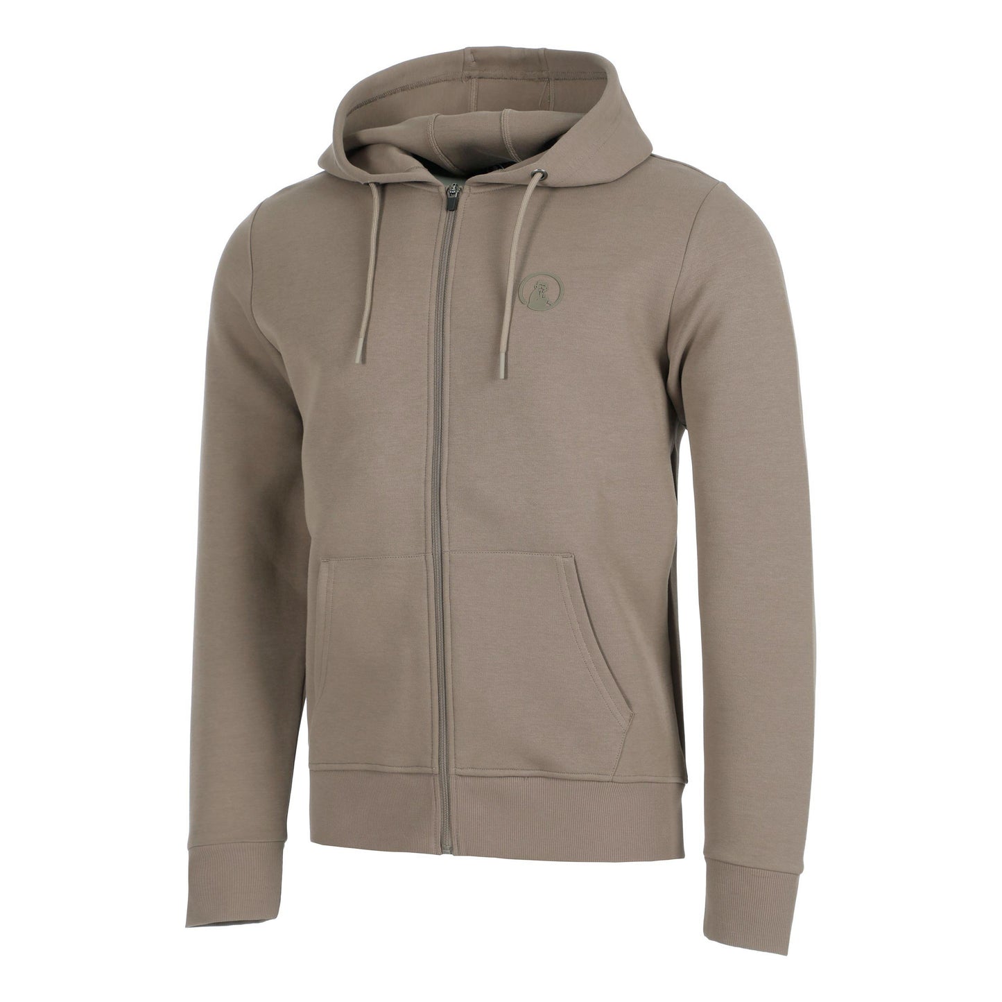 Quiet Please Tonal Core Zip Mikina s kapucí Muži - šedá, hnědá