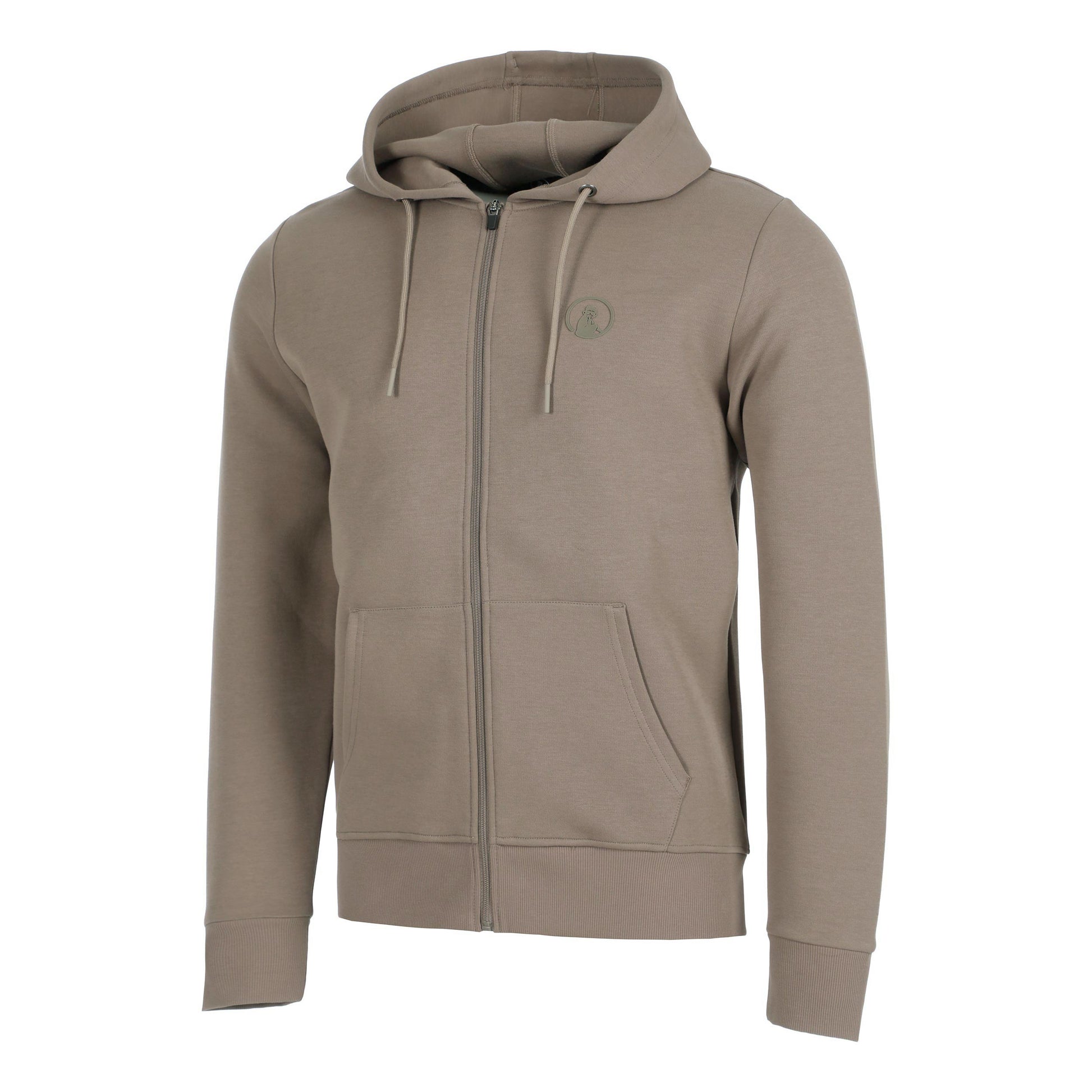 Quiet Please Tonal Core Zip Mikina s kapucí Muži - šedá, hnědá