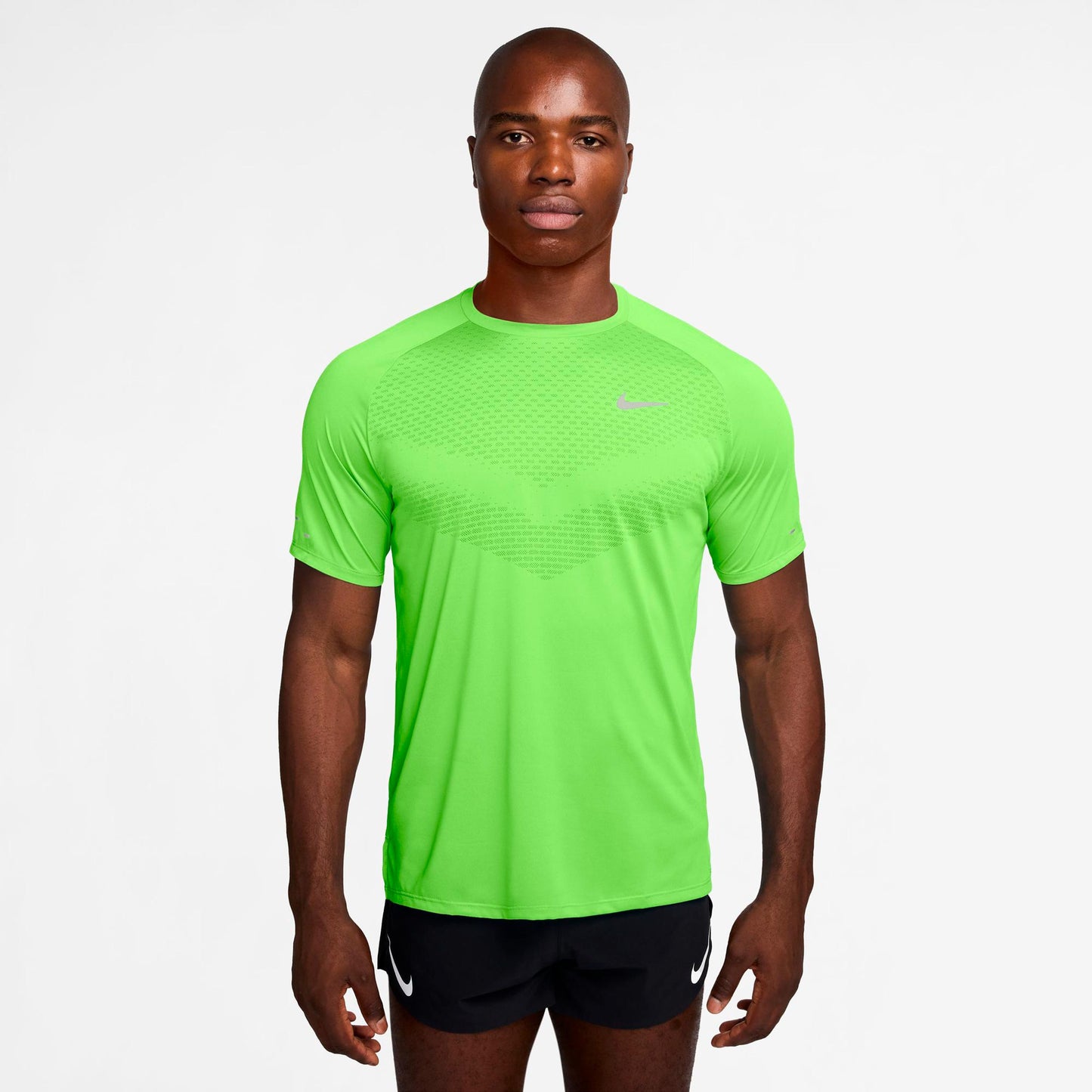 Nike Stride Běžecké tričko Muži - světle zelená, stříbrná