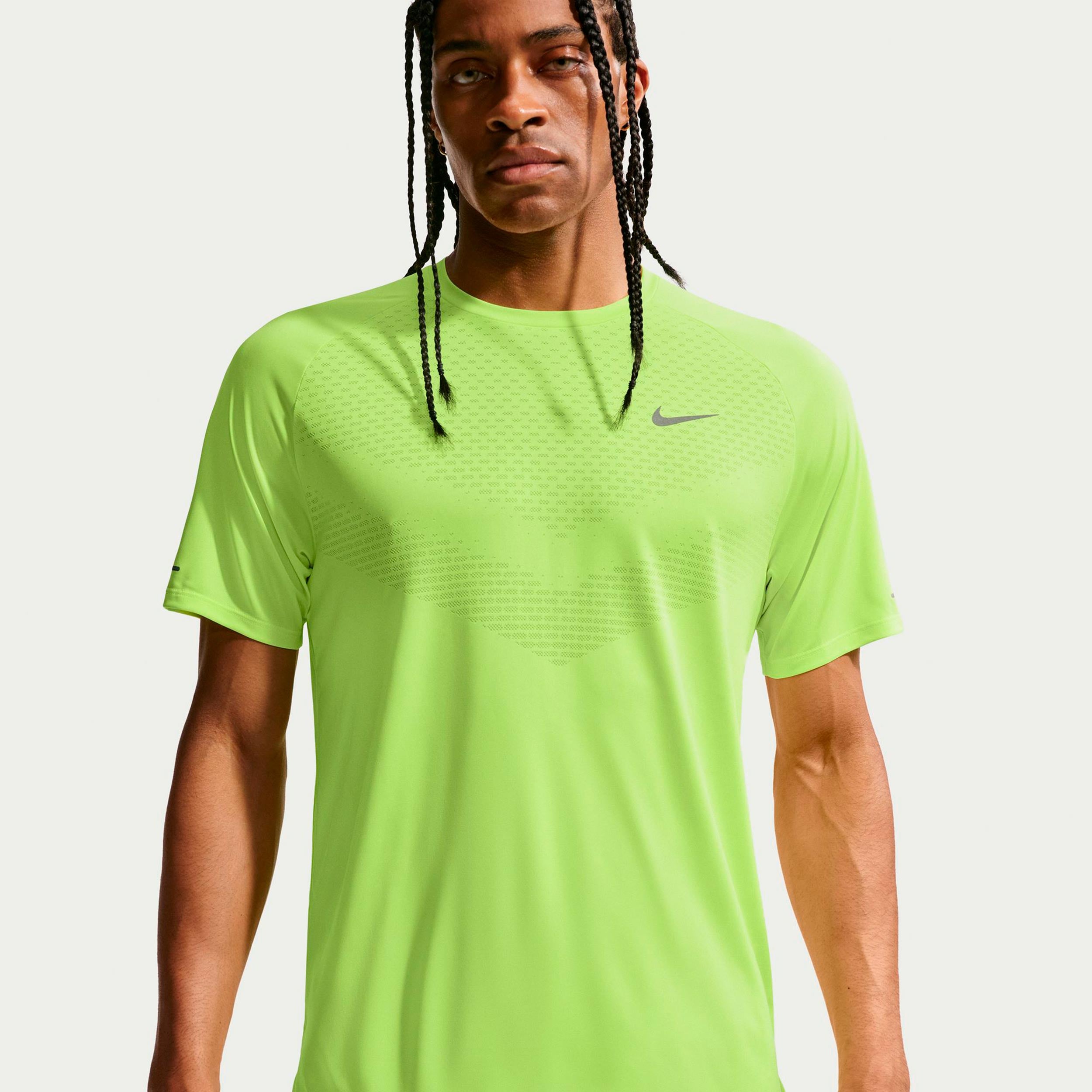 Nike Stride Běžecké tričko Muži - neonově žlutá, stříbrná
