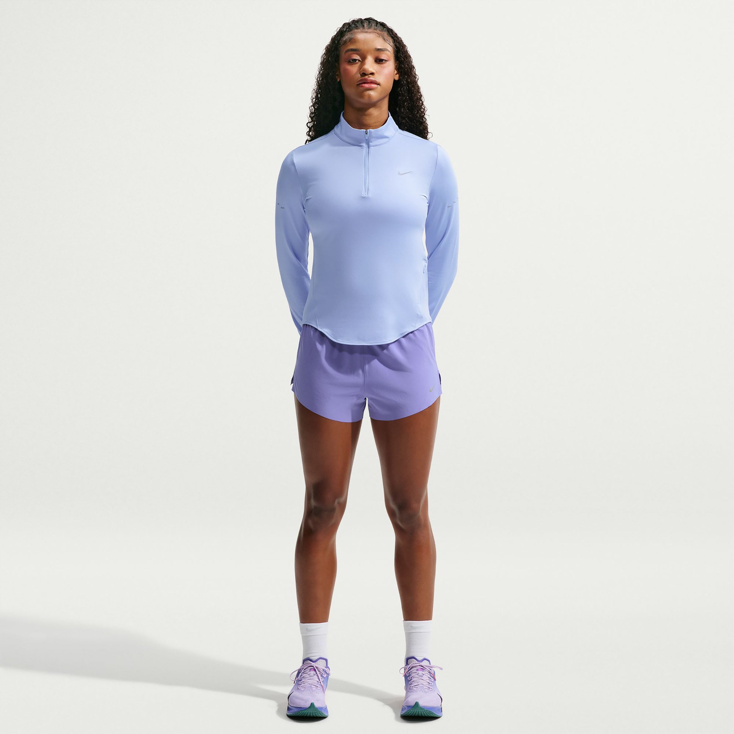 Nike Swift Half-Zip  Běžecké tričko Dámy - světle modrá, stříbrná