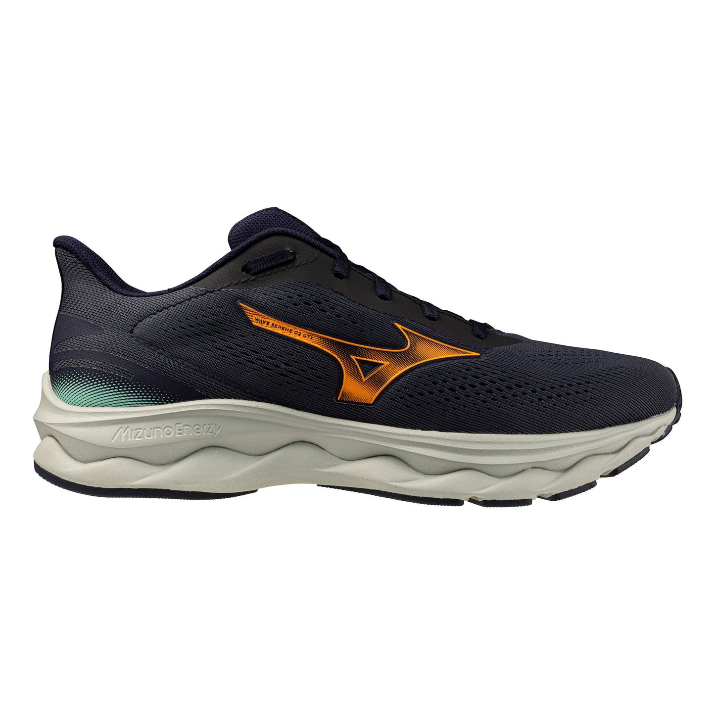 Mizuno Wave Serene GTX 2 Obuv pro měkčí povrch,žádný asfalt Muži-tmavě modrá, oranžová