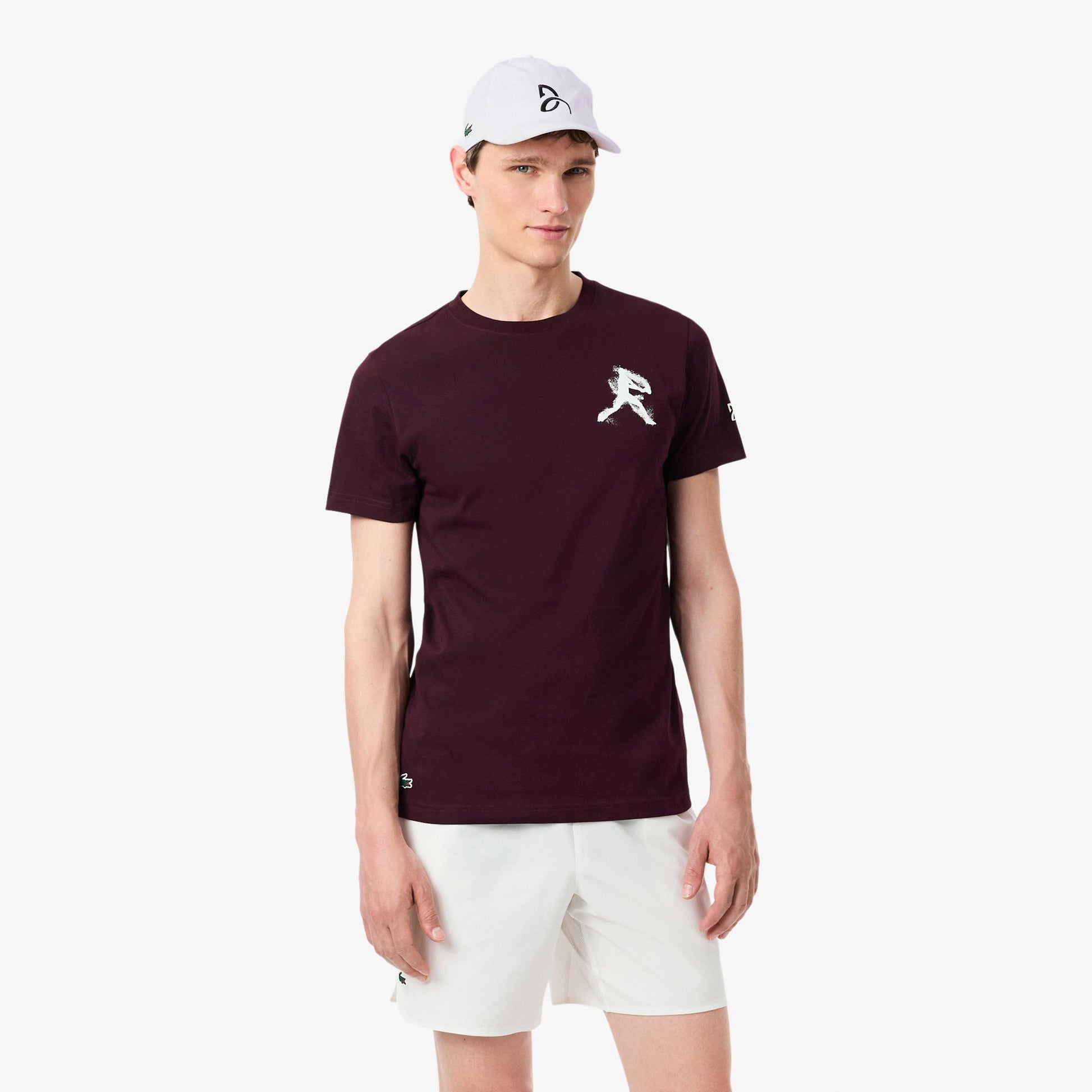 Lacoste Tričko & Cap Muži - červené víno, bílá