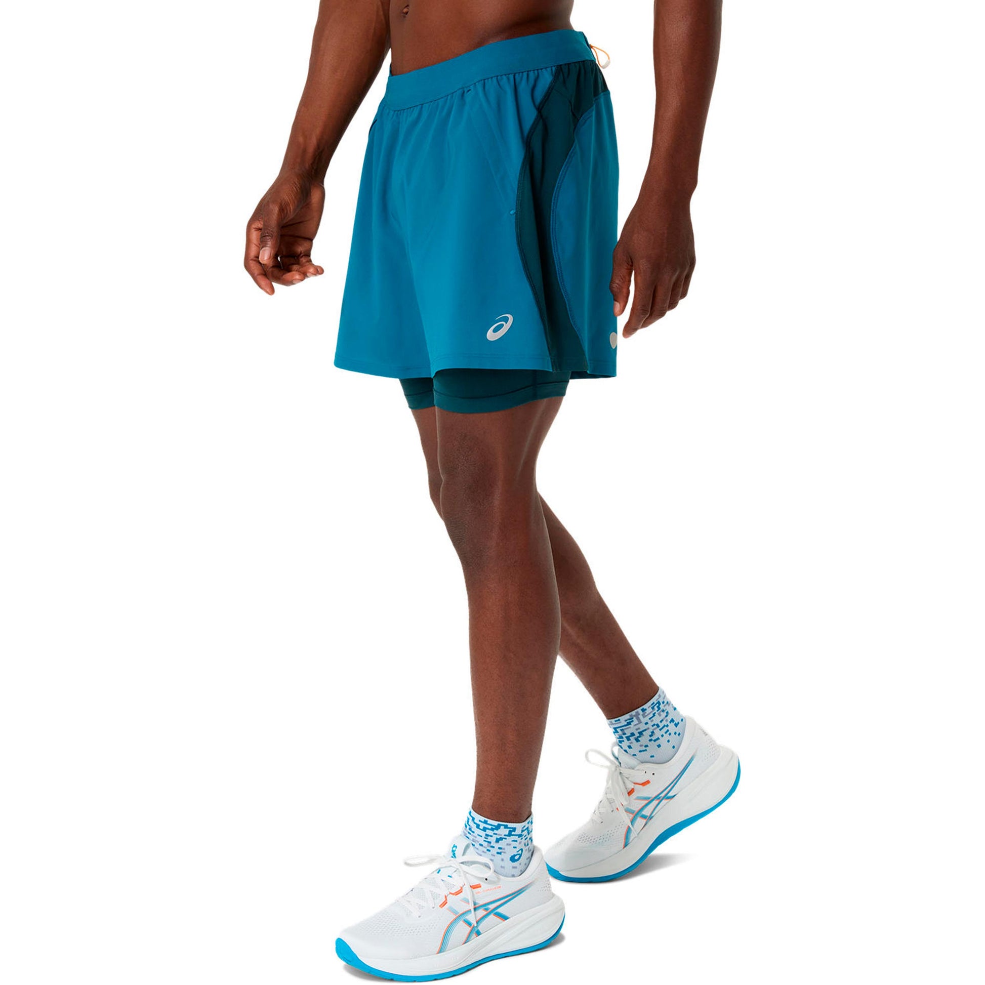 ASICS Road 2in1 5in Běžecké šortky Muži-tyrkysová, tyrkysová