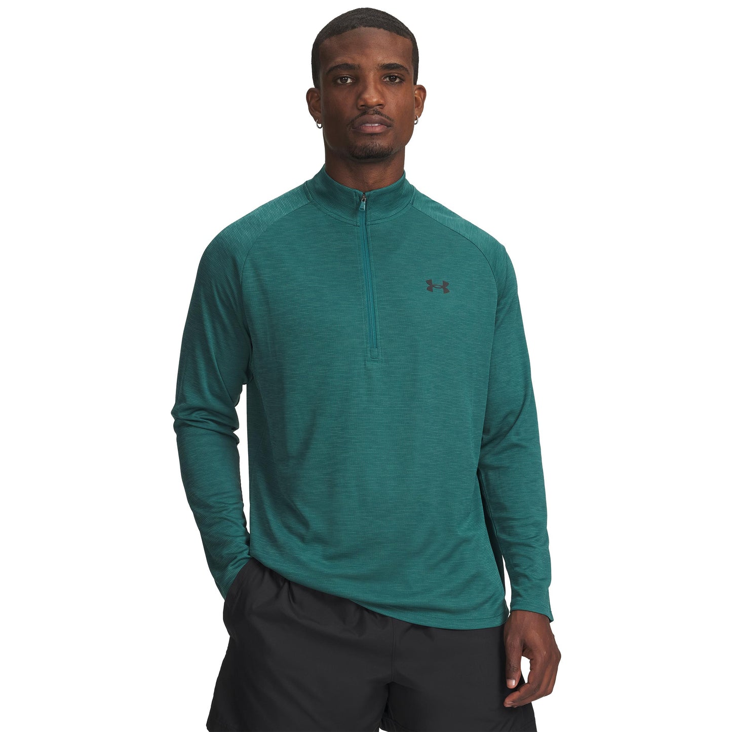 Under Armour Tech Textured Half-Zip S dlouhým rukávem Muži-zelená, černá