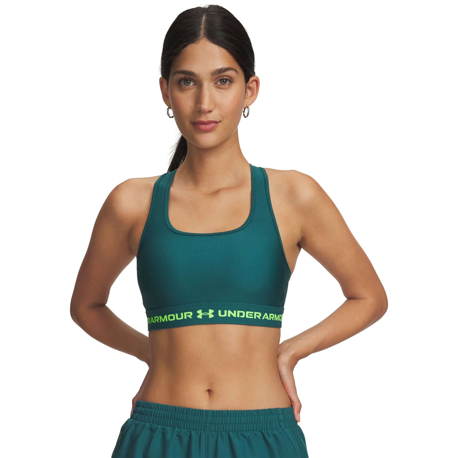 Under Armour Crossback Mid Sportovní podprsenka Dámy-zelená, zelená