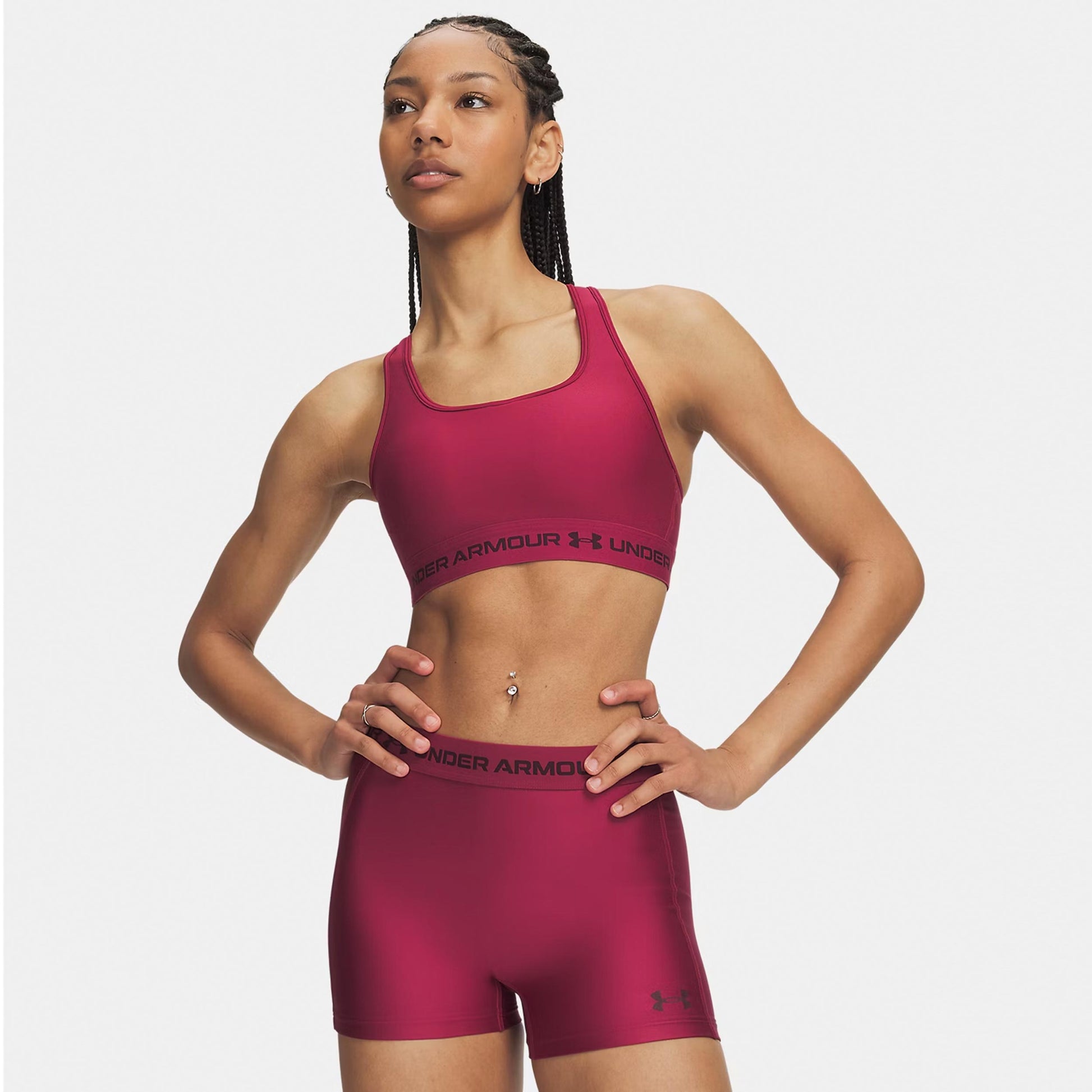 Under Armour Crossback Mid Sportovní podprsenka Dámy - červená, tmavě červená