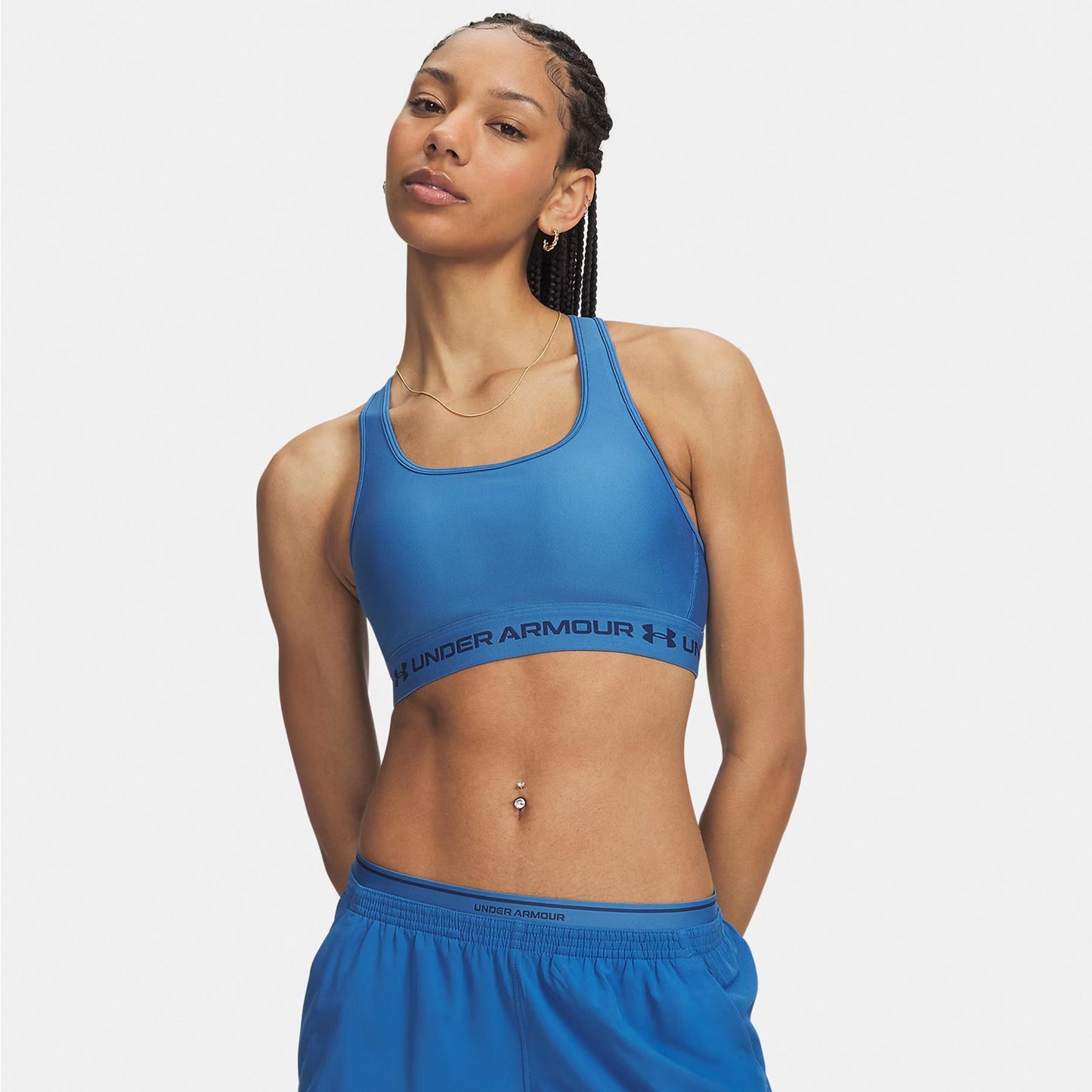 Under Armour Crossback Mid Sportovní podprsenka Dámy - modrá, noční modrá