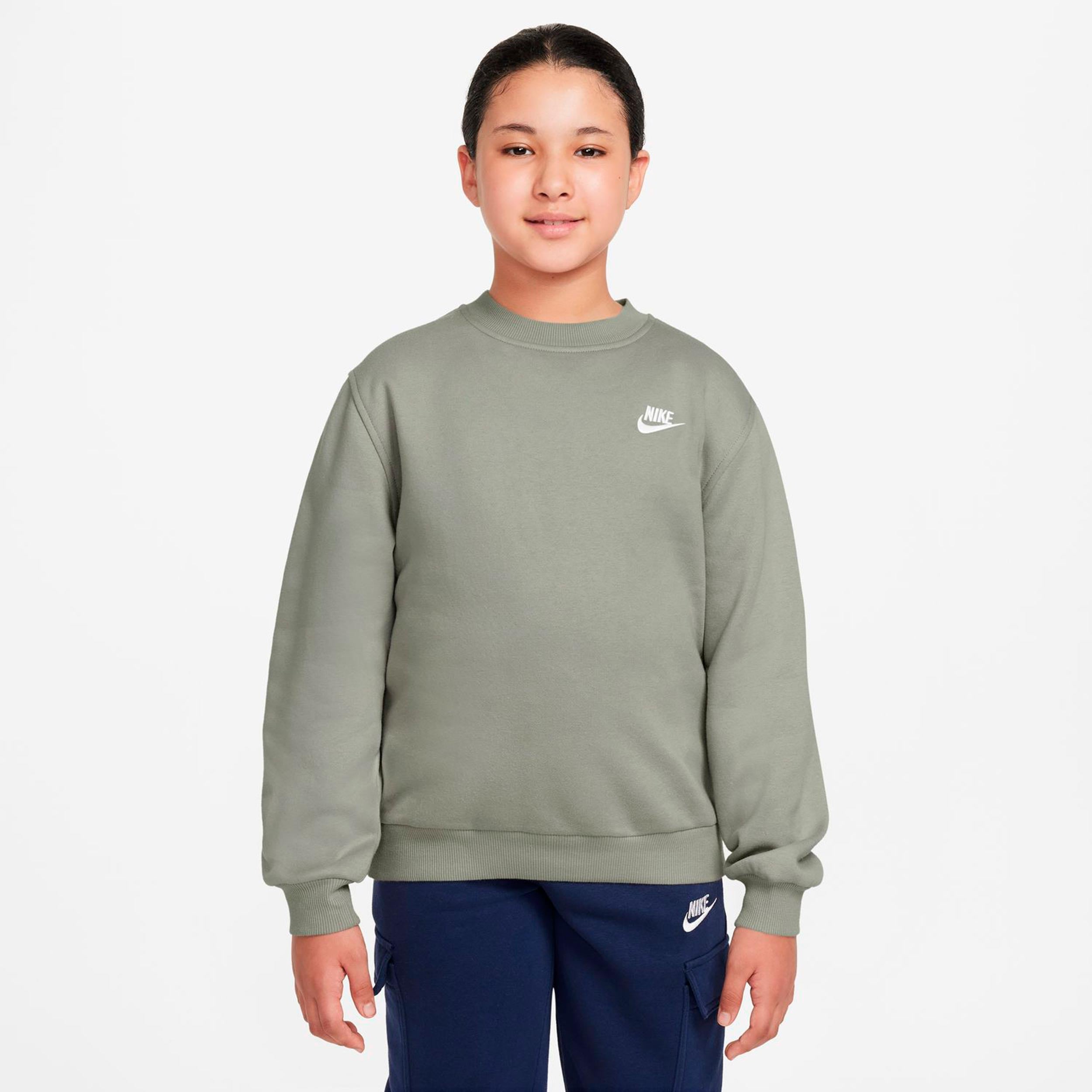 Nike Club Fleece Mikina Děti - krémově bílá