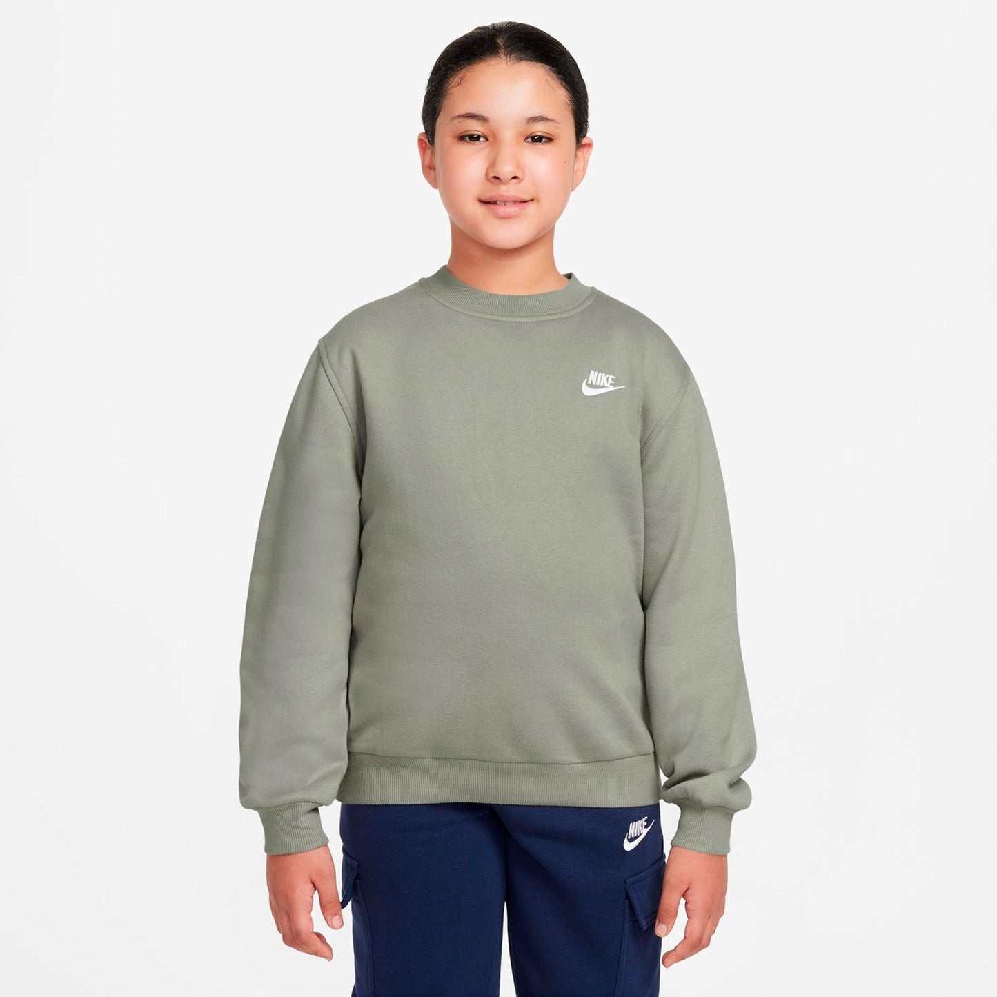 Nike Club Fleece Mikina Děti - krémově bílá