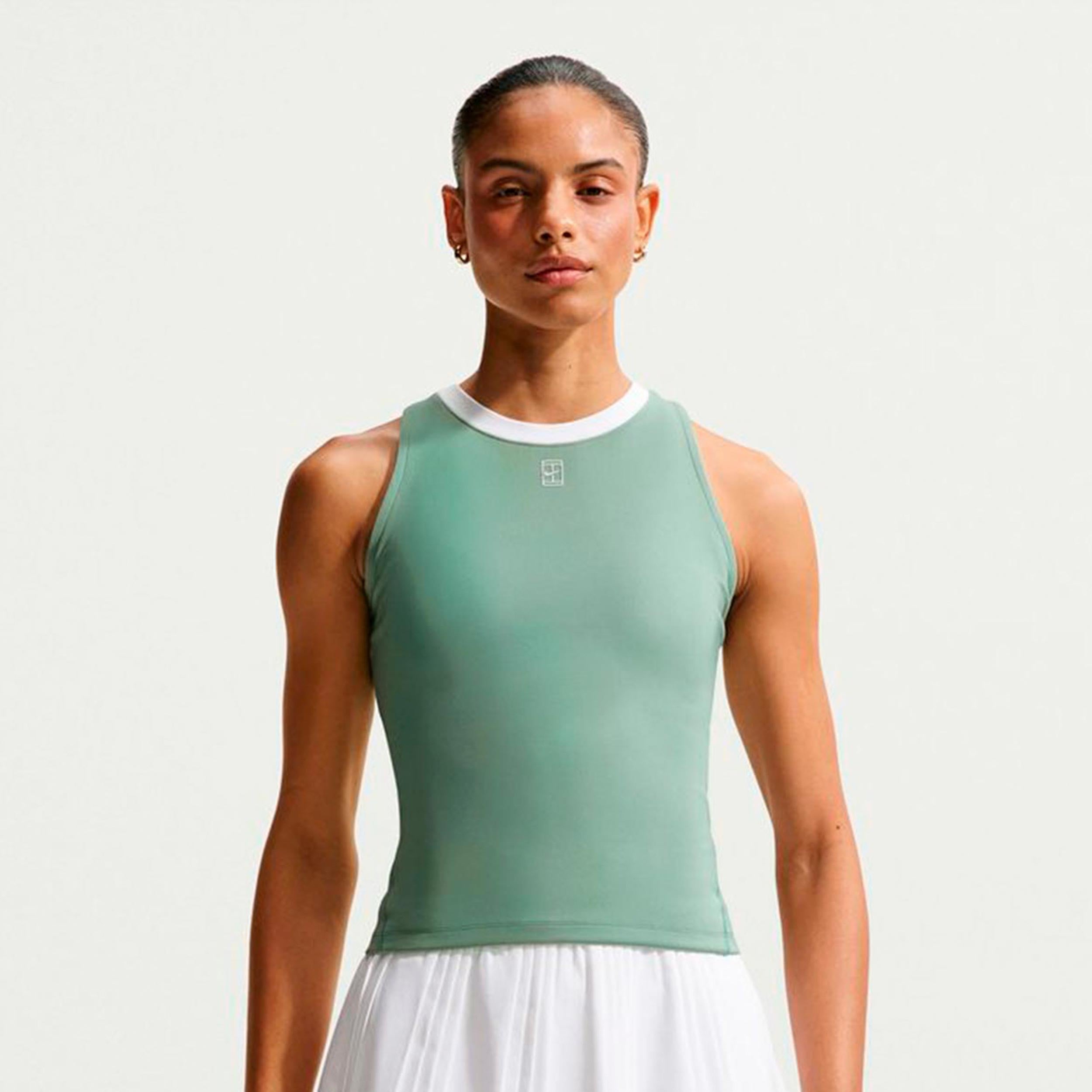 Nike Court Dri-FIT Advantage Sportovní tílko Dámy - šedozelená, bílá