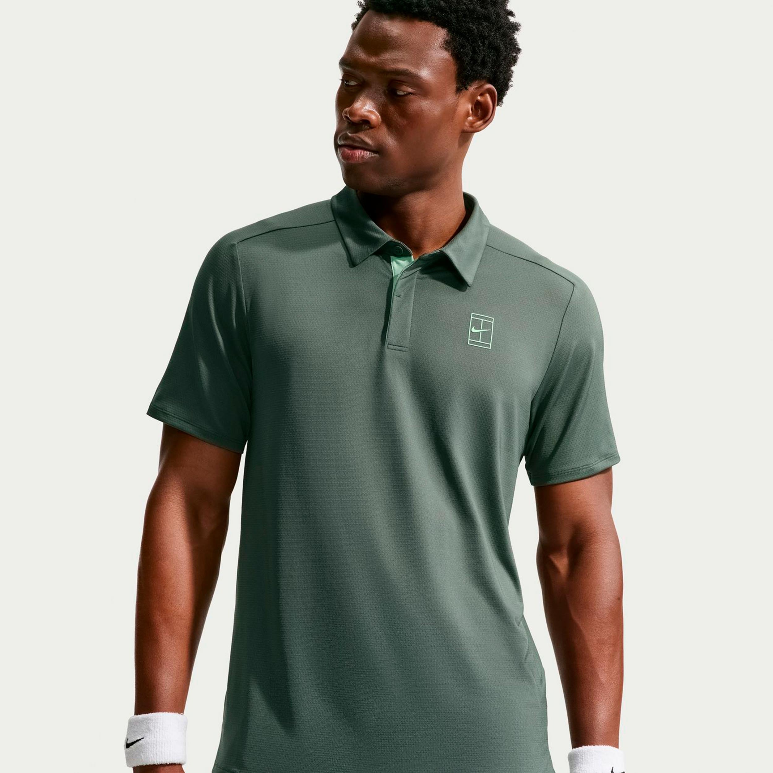 Nike Jannik Sinner Court Dri-FIT Advantage Pólo Muži - šedozelená