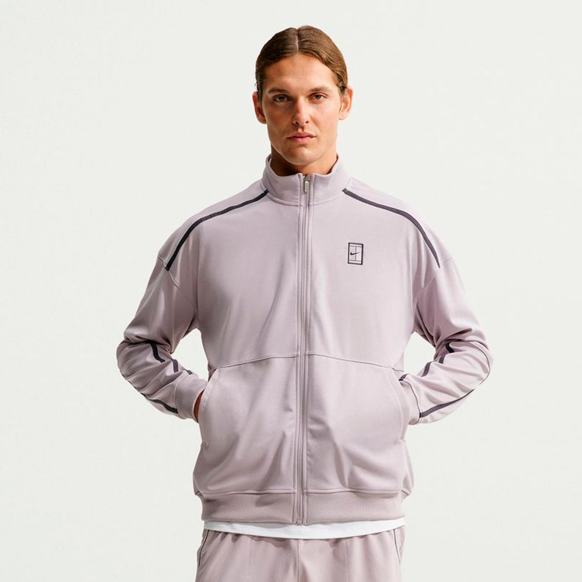 Nike Court Heritage Tréninková bunda Muži - šedá, šeříková