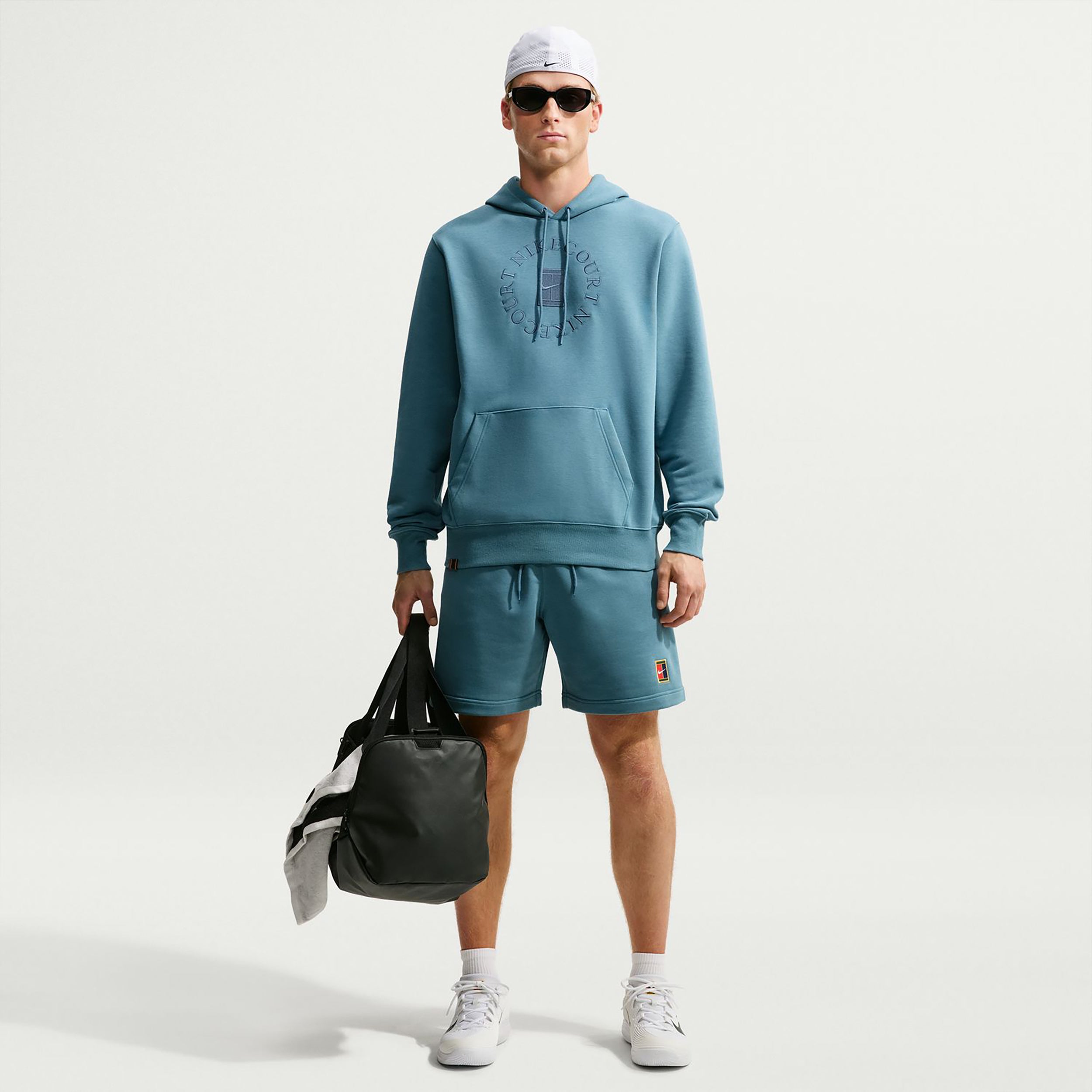 Nike Court Dri-Fit Heritage Hoody Muži - petrolejová