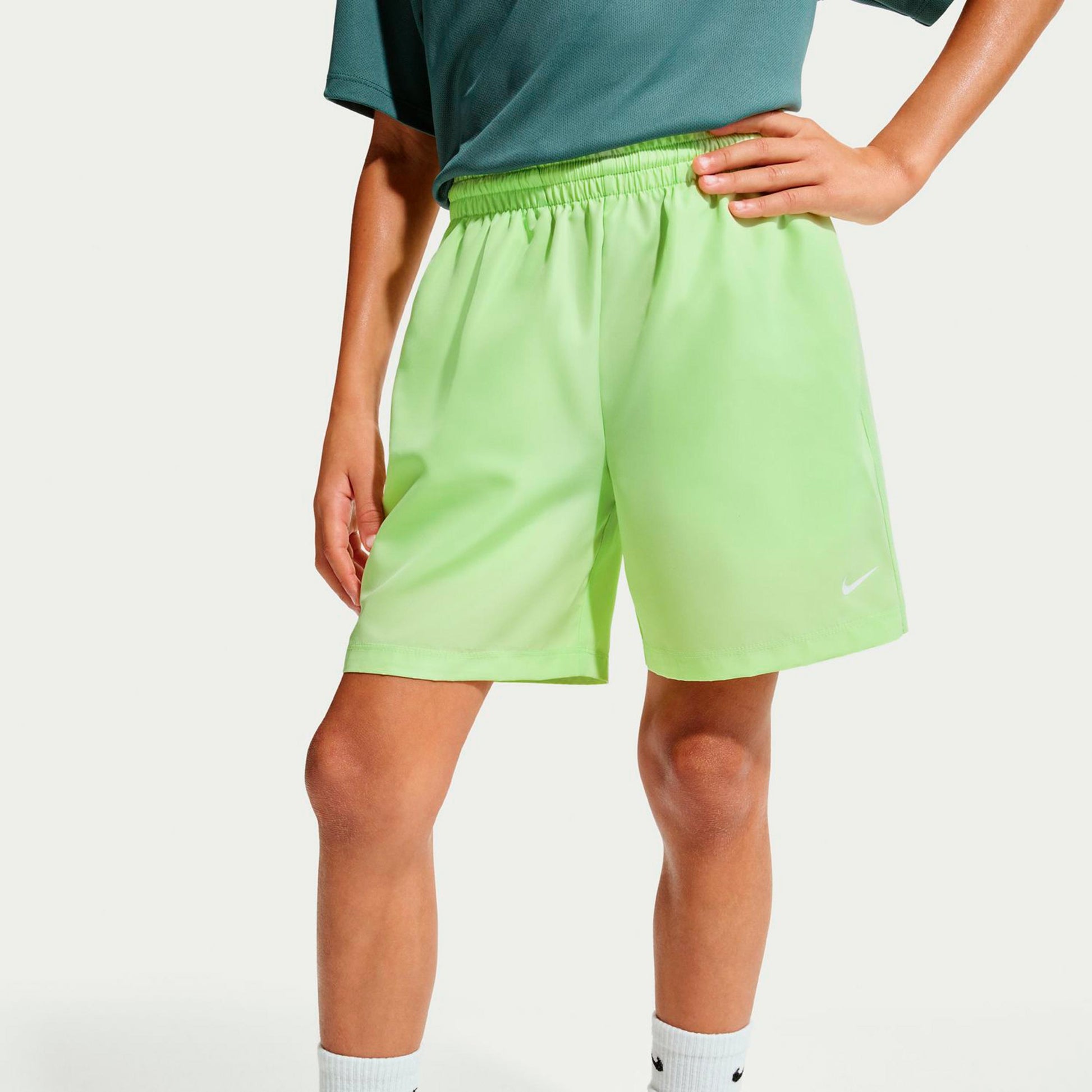Nike Big Šortky Chlapci-limetková, bílá