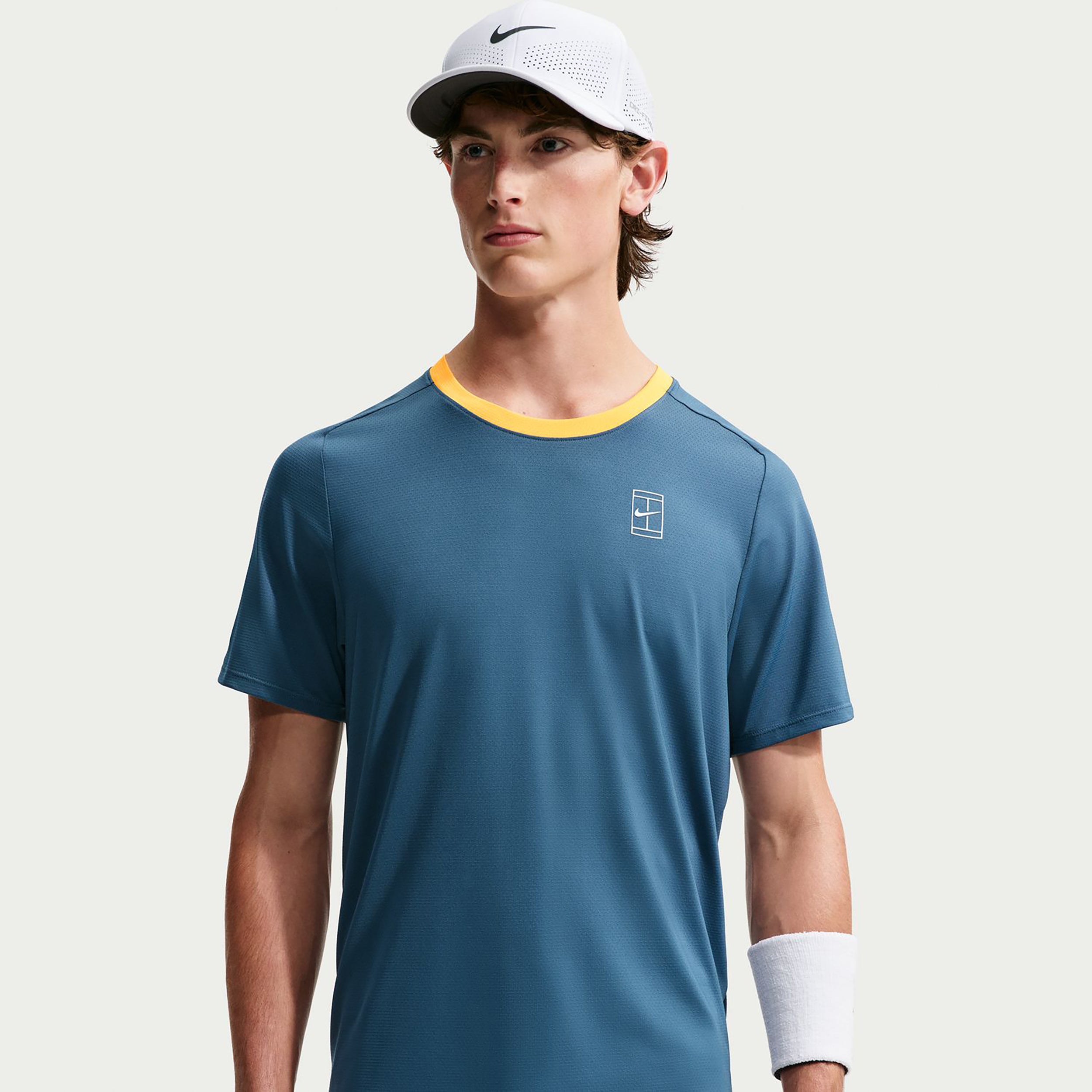 Nike Court Dri-FIT Advantage Tričko Muži - modrošedá, žlutá