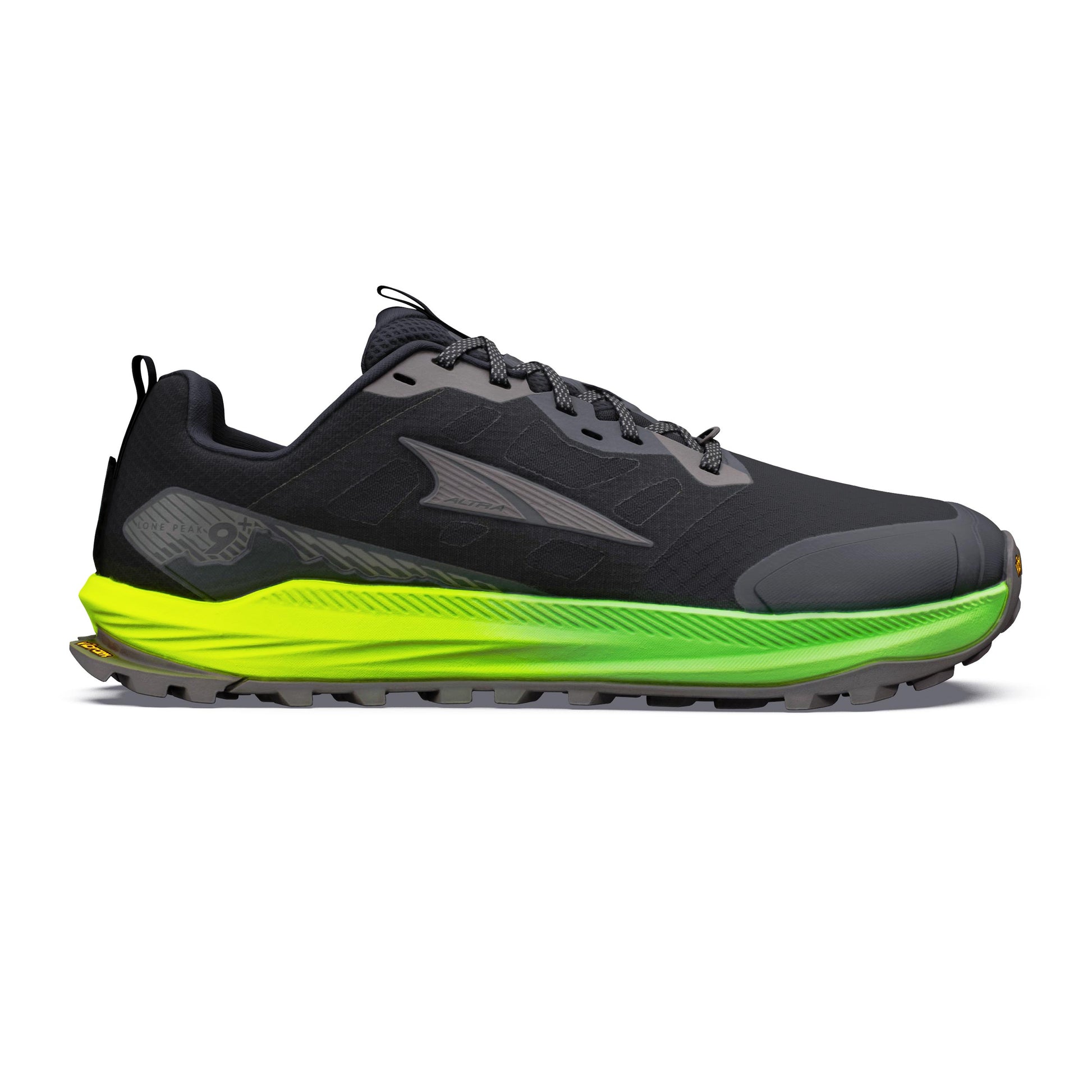 Altra Lone Peak 9+ Obuv pro měkčí povrch,žádný asfalt Muži - černá, zelená