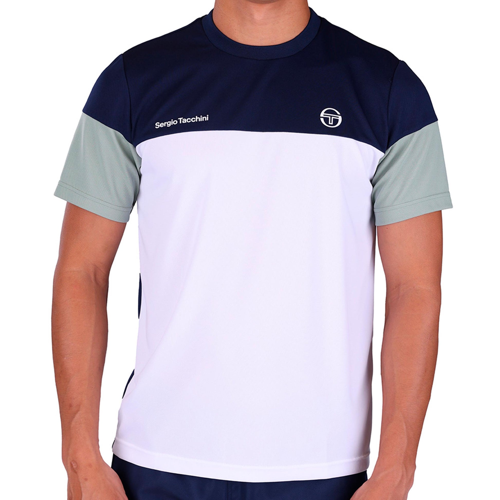 Sergio Tacchini Prave Tričko Muži - tmavě modrá, bílá