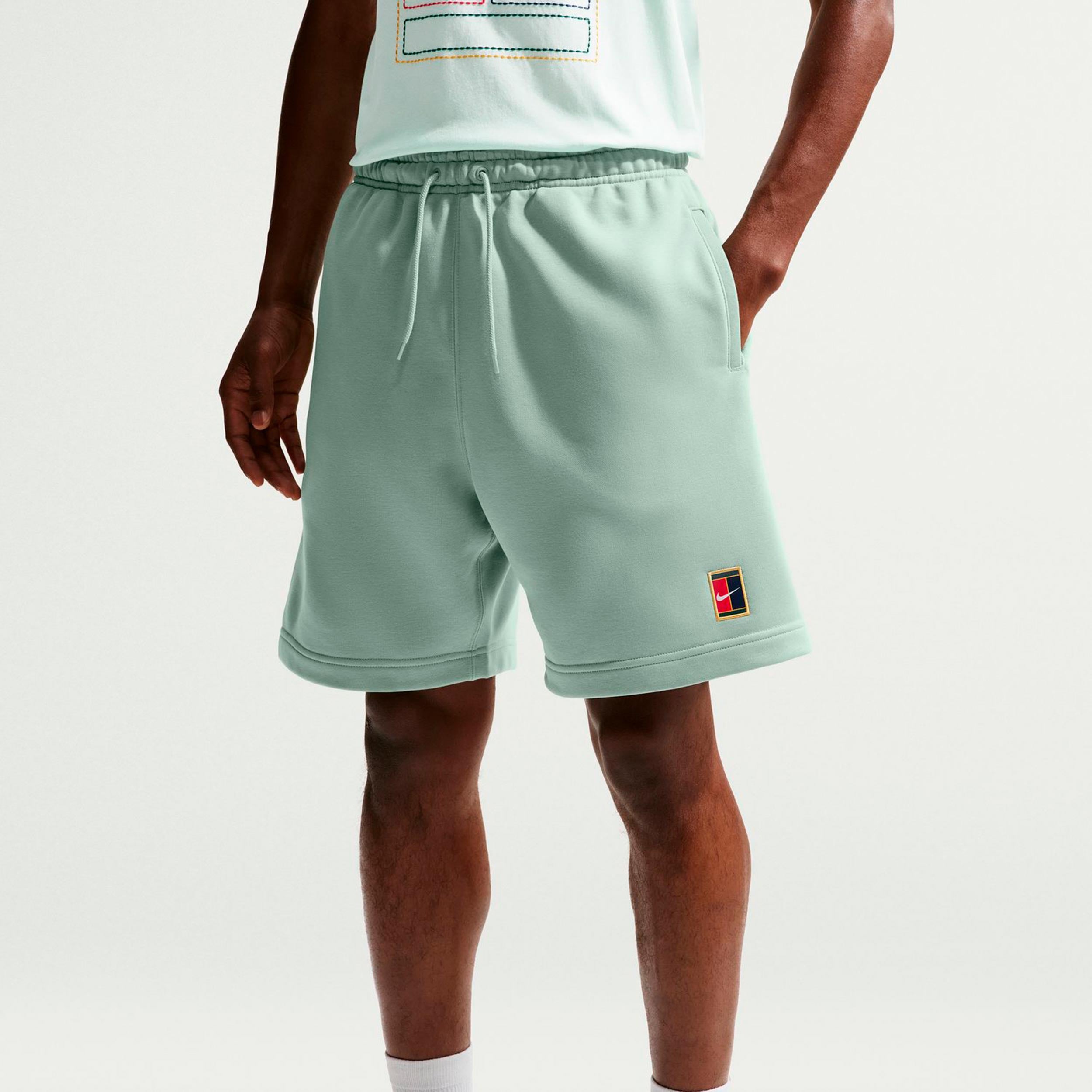 Nike Court Dri-Fit Heritage Fleece Šortky Muži - krémově bílá