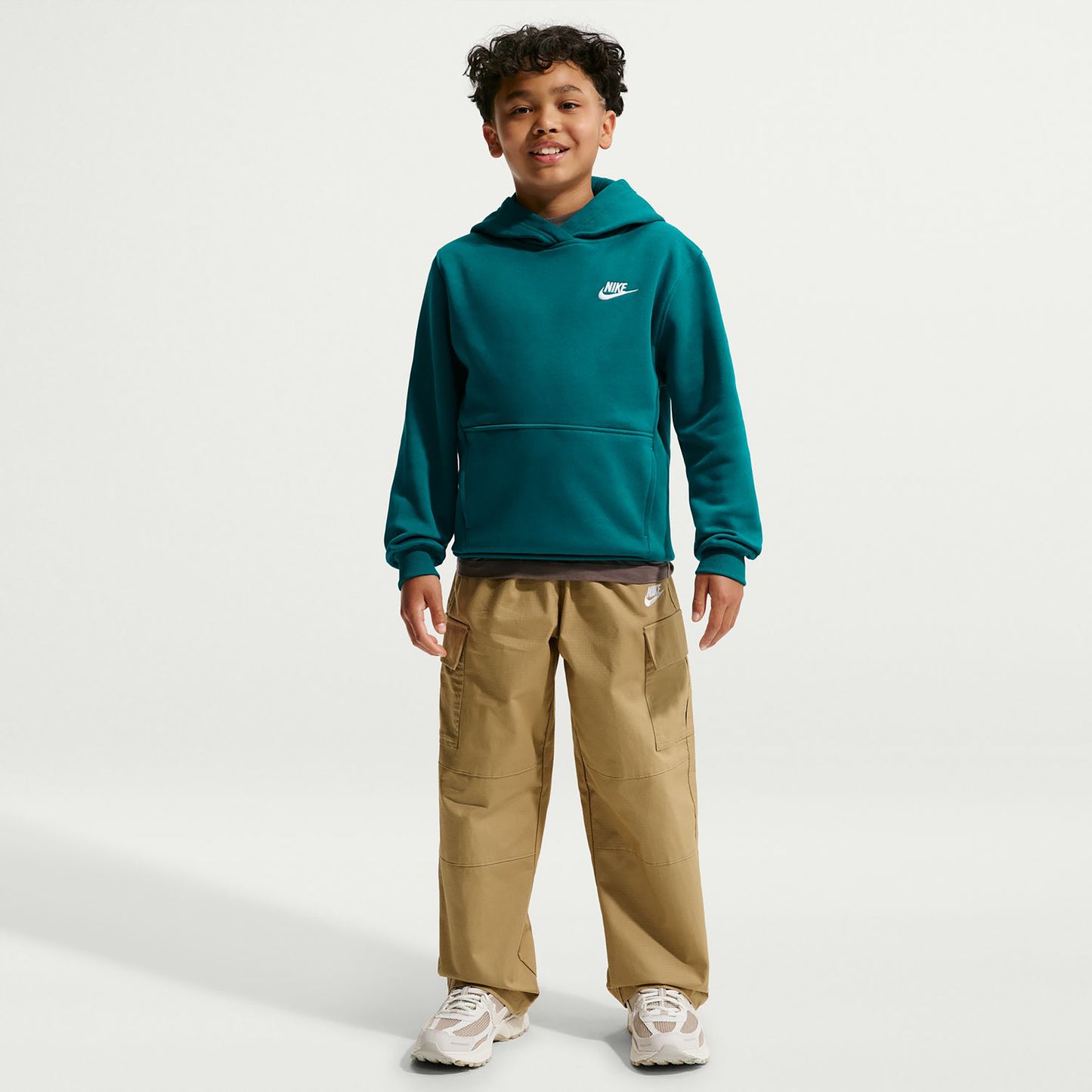 Nike Club Fleece Hoody Děti - petrolejová