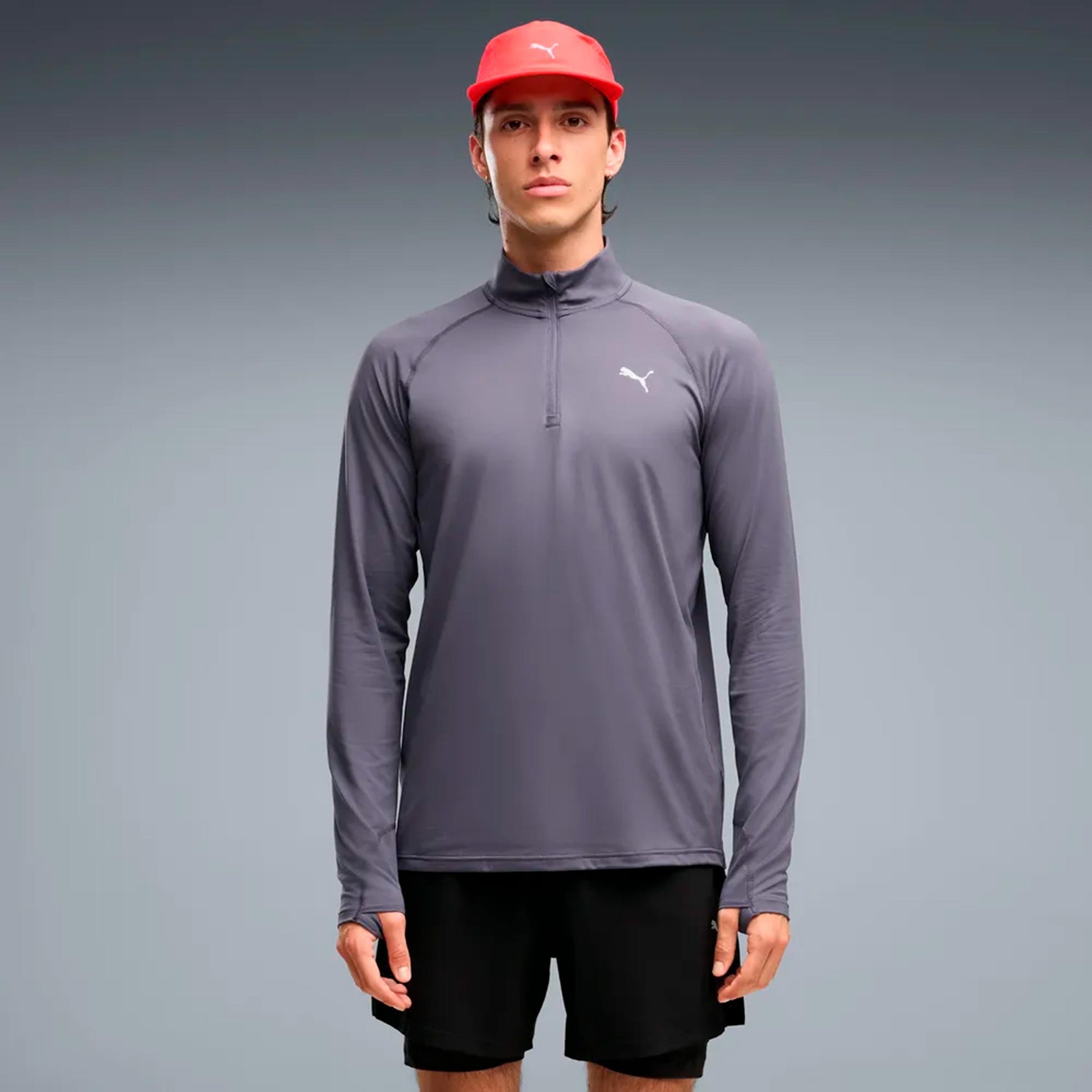 Puma Velocity Cloudspun 1/4 Zip  Běžecké tričko Muži - šedá